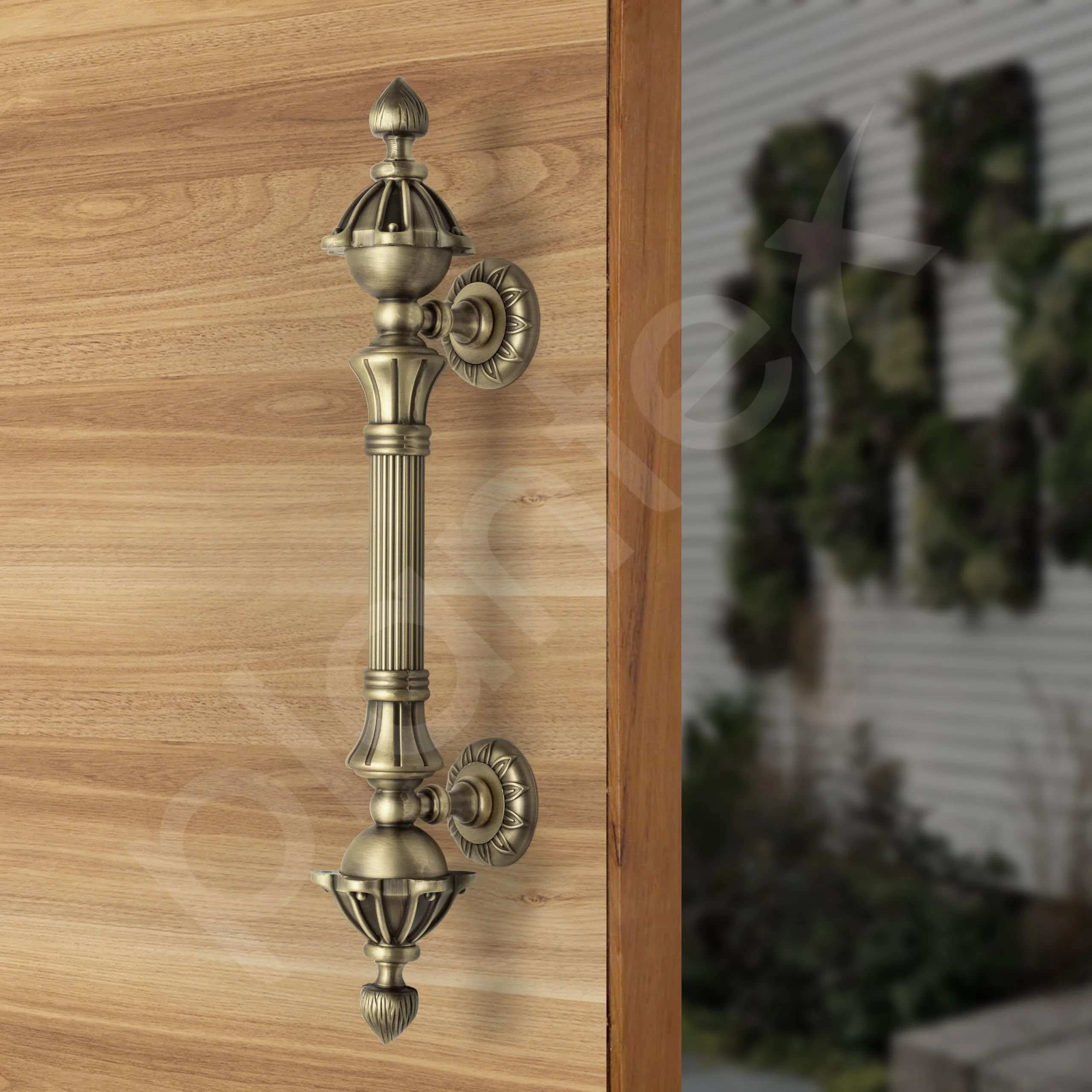 Plantex 13 Inch Main Door Handle/Wooden & Antique Door Handle/Pull-Push Handle for Main Door/Door Accessories/3 Years Warranty Pack of 1 (S-136-Brass Antique) - Image 3