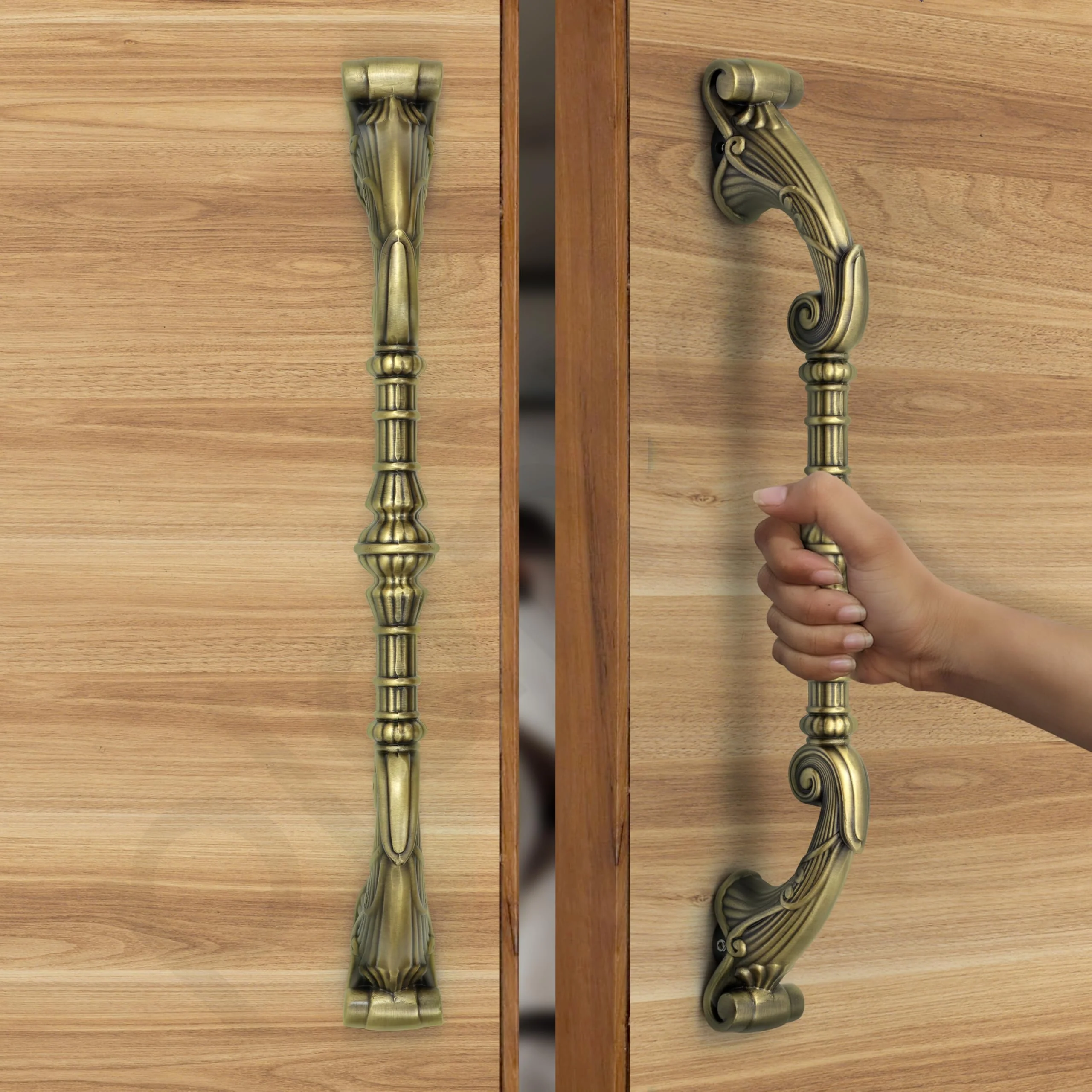 Plantex 14 Inch Main Door Handle/Aluminium Door Handle/Pull-Push Handle (Pack of 2, Brass Antique) - Image 5