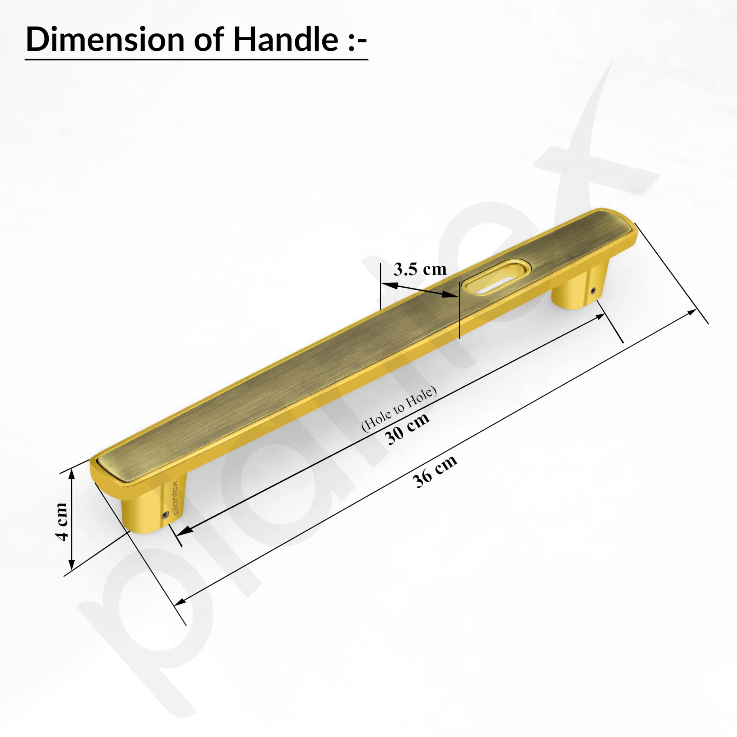 Plantex 14 Inch Main Door Handle for Wooden Doors - Pull-Push Handle Accessory (Pack of 1, Brass Antique) - Image 4