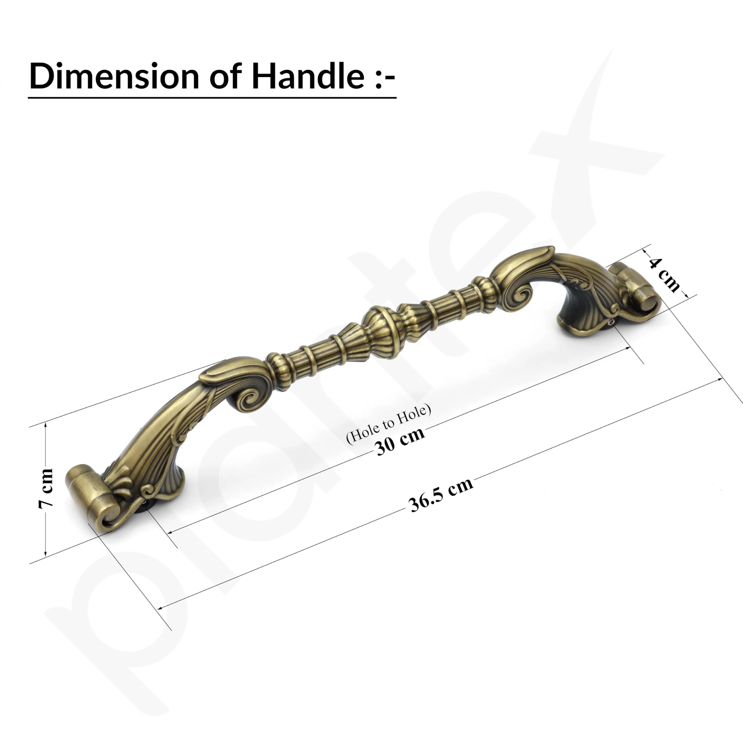 Plantex 14 Inch Main Door Handle/Pull-Push Door Handle/Handle for Main Door/Door Accessories - Pack of 1 (Brass Antique) - Image 2
