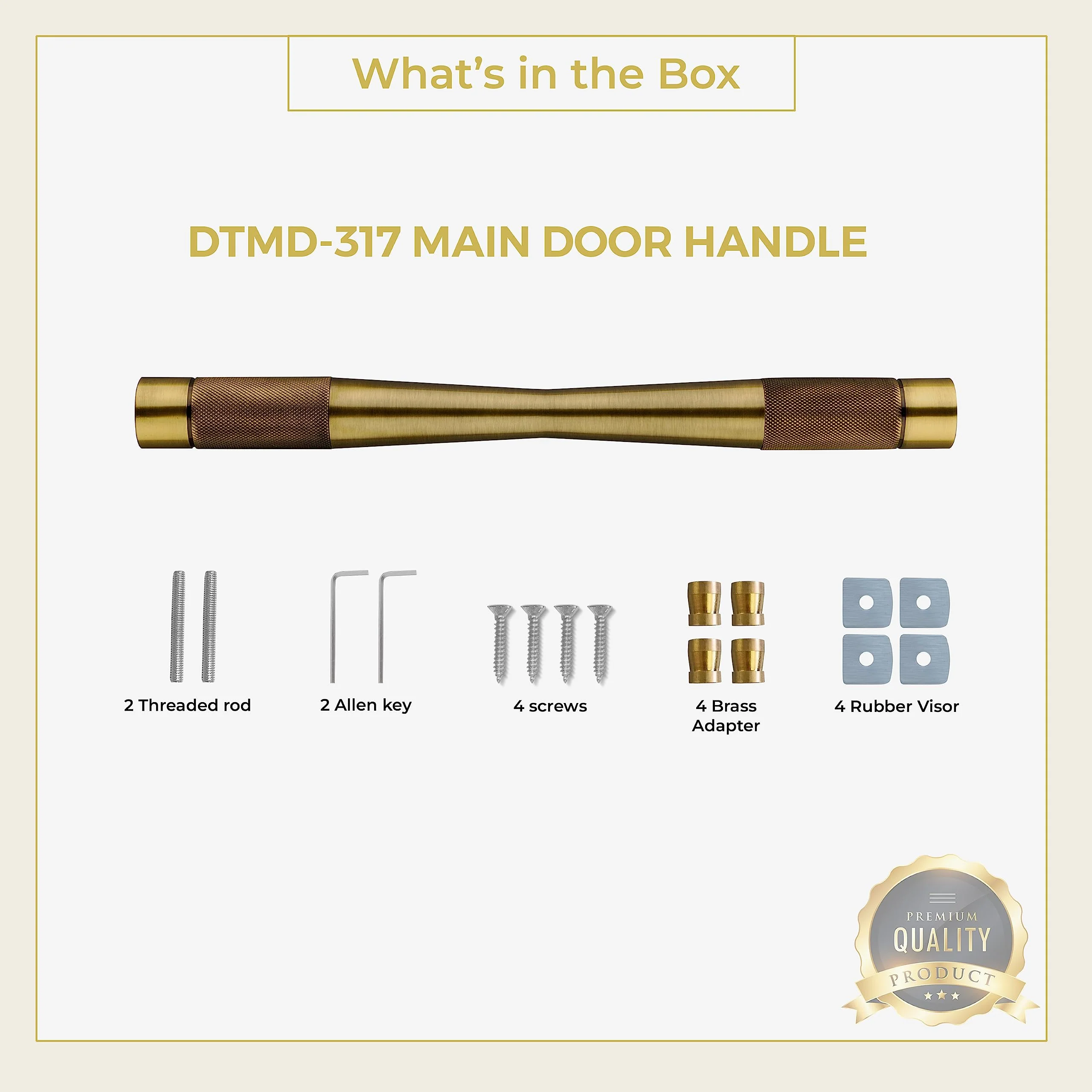 Plantex 14 inch Main Door Handle/Wooden & Glass Door Handle/Pull & Push Handles for All Doors of House, Office, Hotels (Brass Antique, Pack of 1) - 3 Years Warranty - Image 5