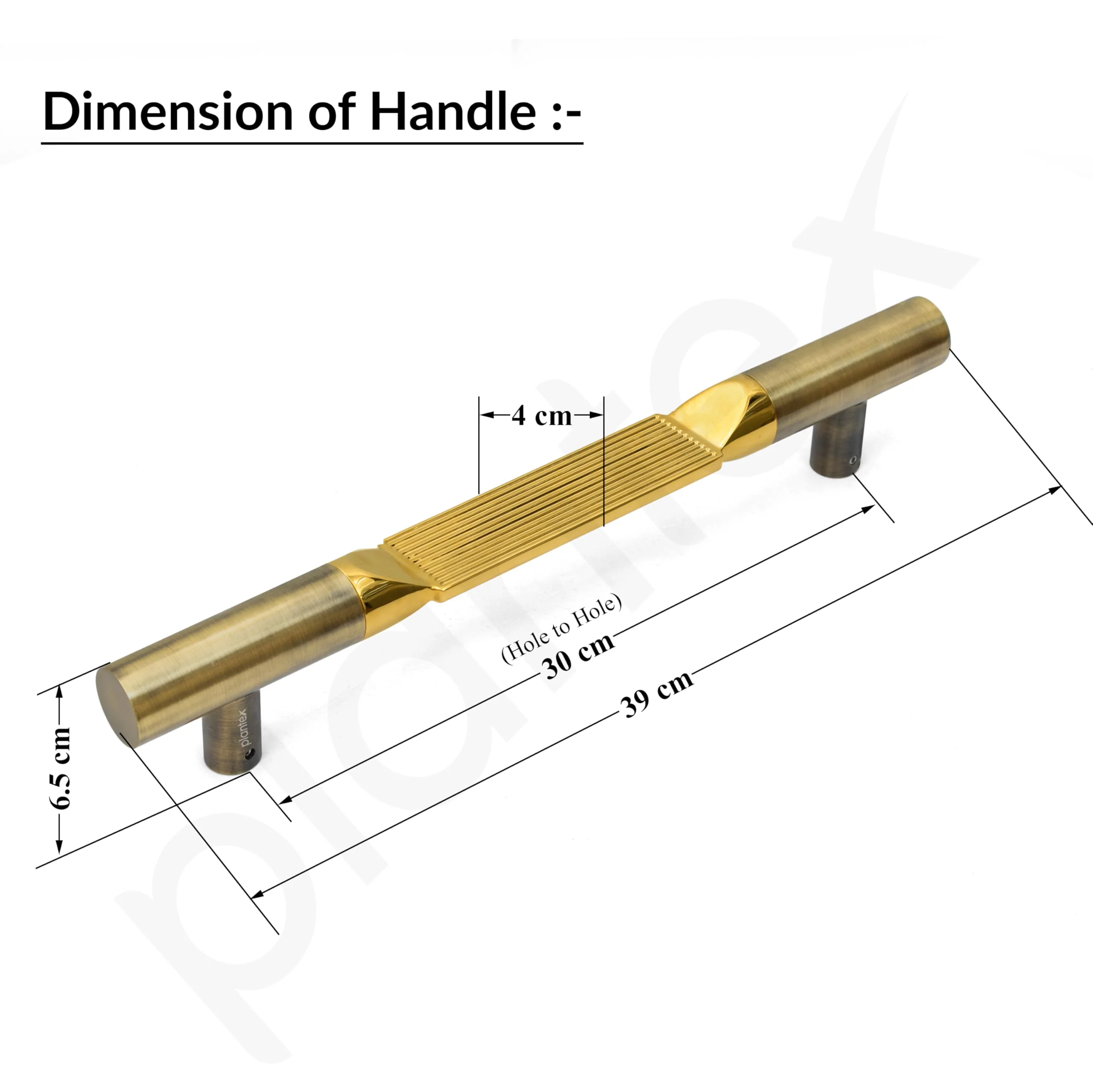 Plantex 15 Inch Main Door Handle for Wooden Doors - Pull-Push Handle Accessories (Pack of 1, Brass Antique, Gold) 3 Years Warranty - Image 3