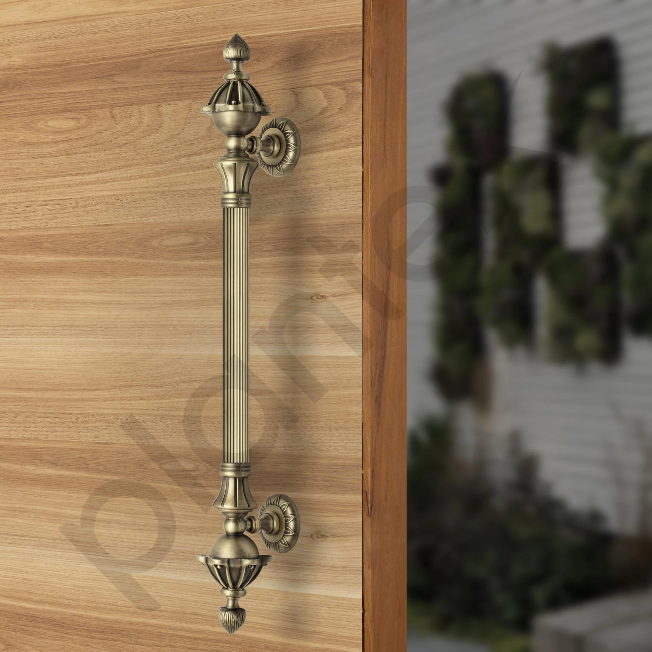 Plantex 18 Inch Main Door Handle/Wooden Pull-Push Handle for Main Door/3 Year Warranty Pack of 1 (S-136-Brass Antique) - Image 5