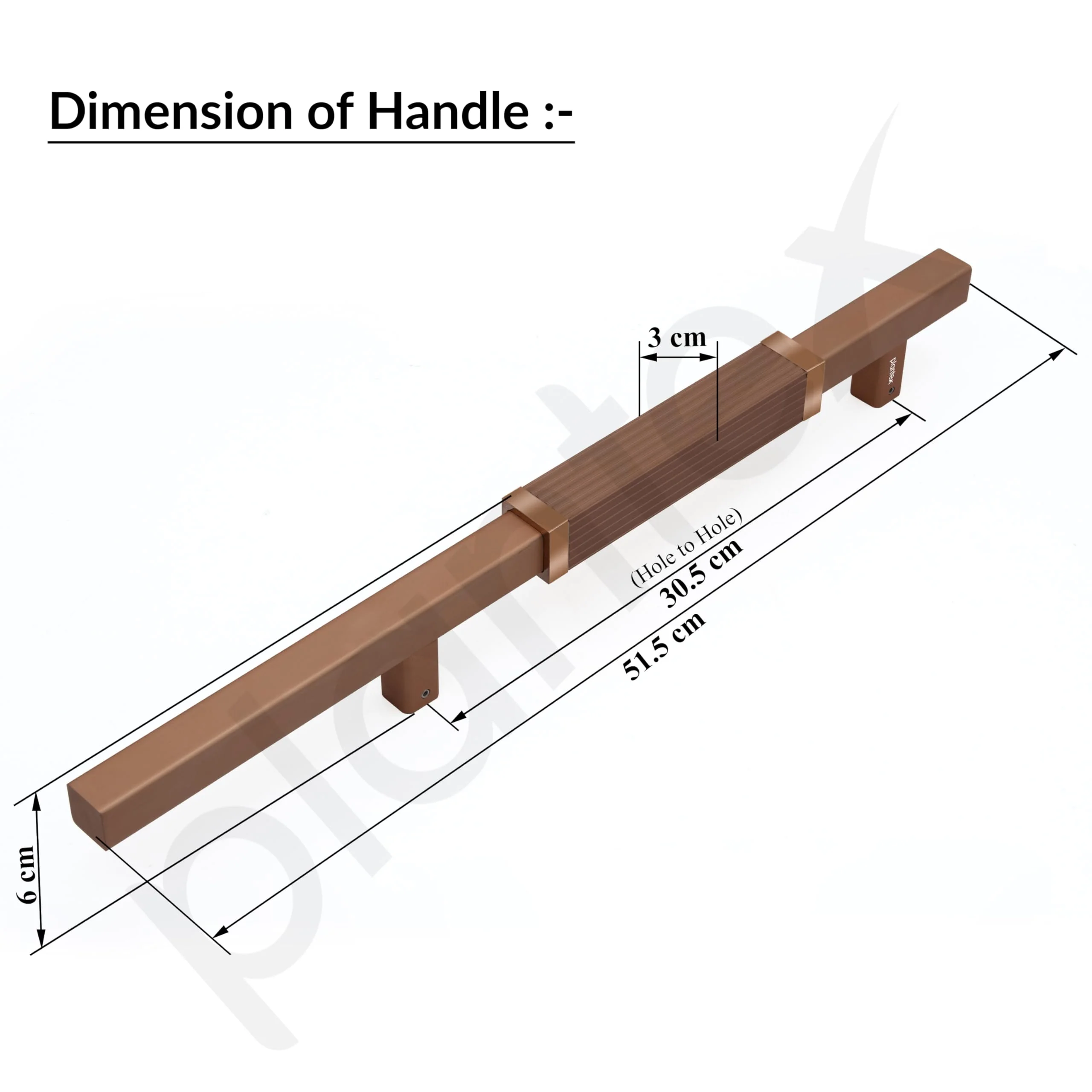 Plantex 20.5 Inch Main Door Handle/Aluminium Door Handle/Pull-Push Door Handle - (Pack of 1, Rose Gold) - Image 3