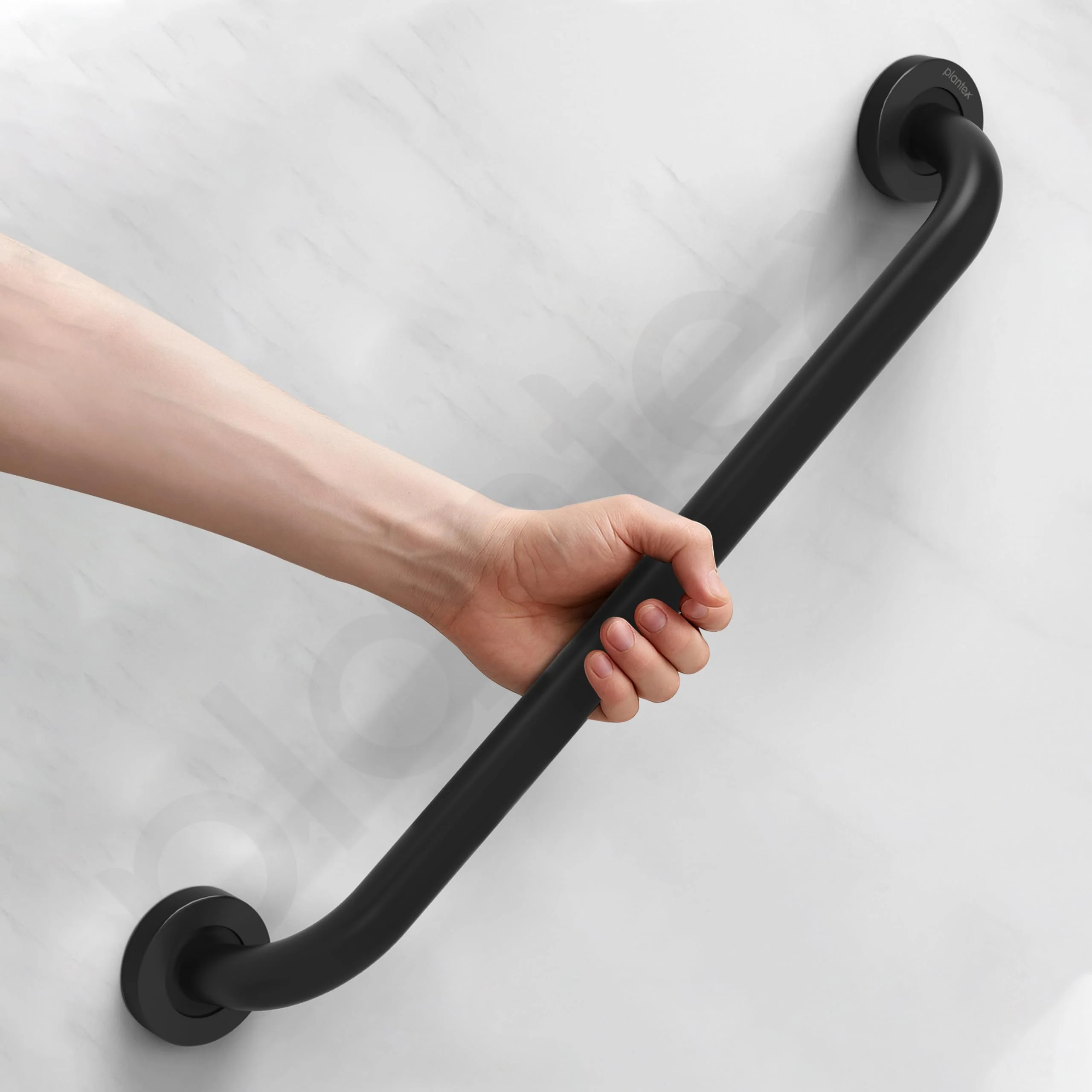 Plantex 24 Inch Stainless Steel Grab Bar for Toilet/Safety Support for Senior Citizens/Secure Bathroom Handrail/Bathroom Accessories (Black) - Image 7