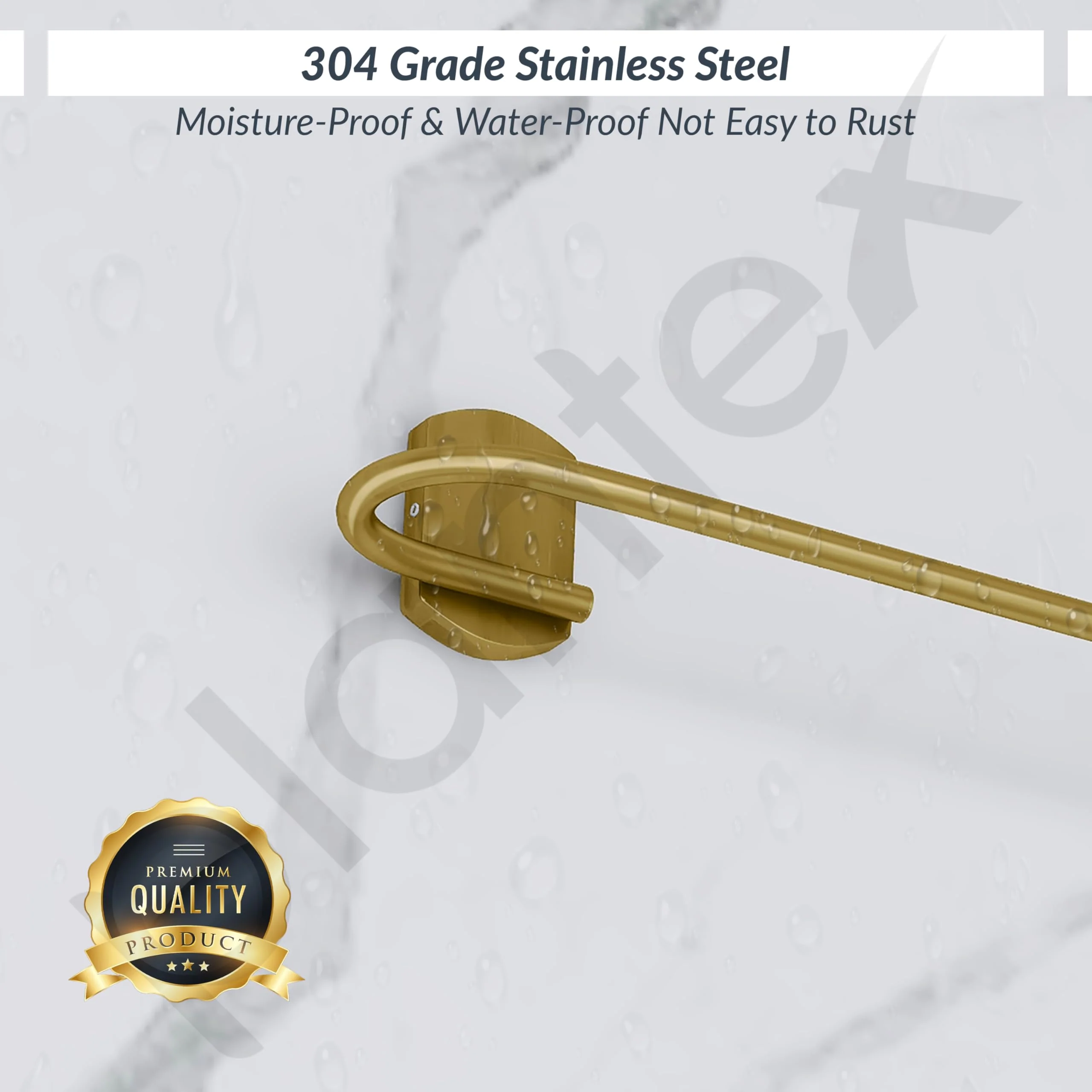 Plantex 304 Grade Stainless Steel 24 inch Towel Rod/Towel Bar/Towel Hanger for Bathroom/Bathroom Accessories - Parv (Brass Antique) - Image 4