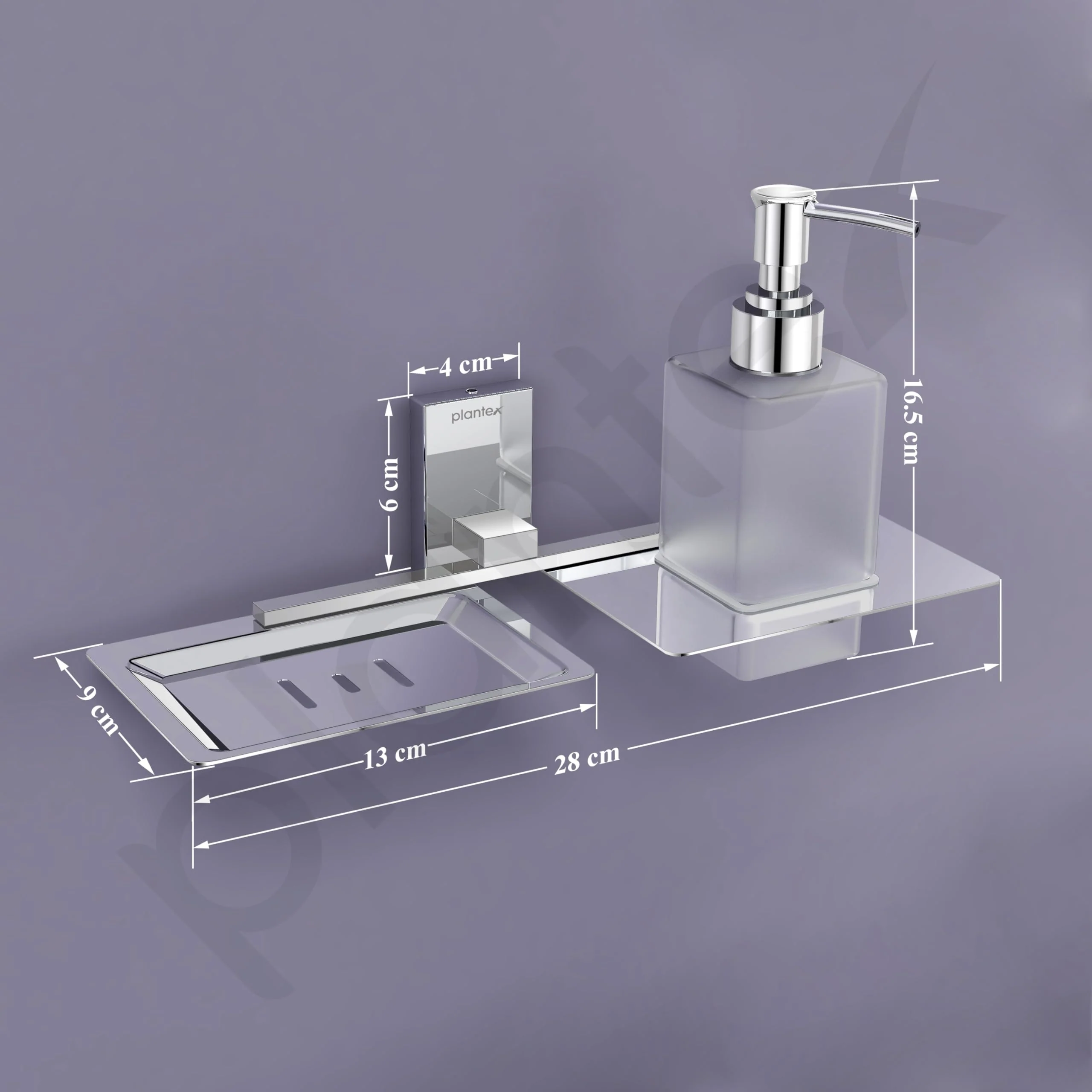 Plantex 304 Grade Stainless Steel 2in1 Soap Holder with Soap Dispenser/Soap Dish/Soap Dispenser/Bathroom Accessories - Chrome - Image 3