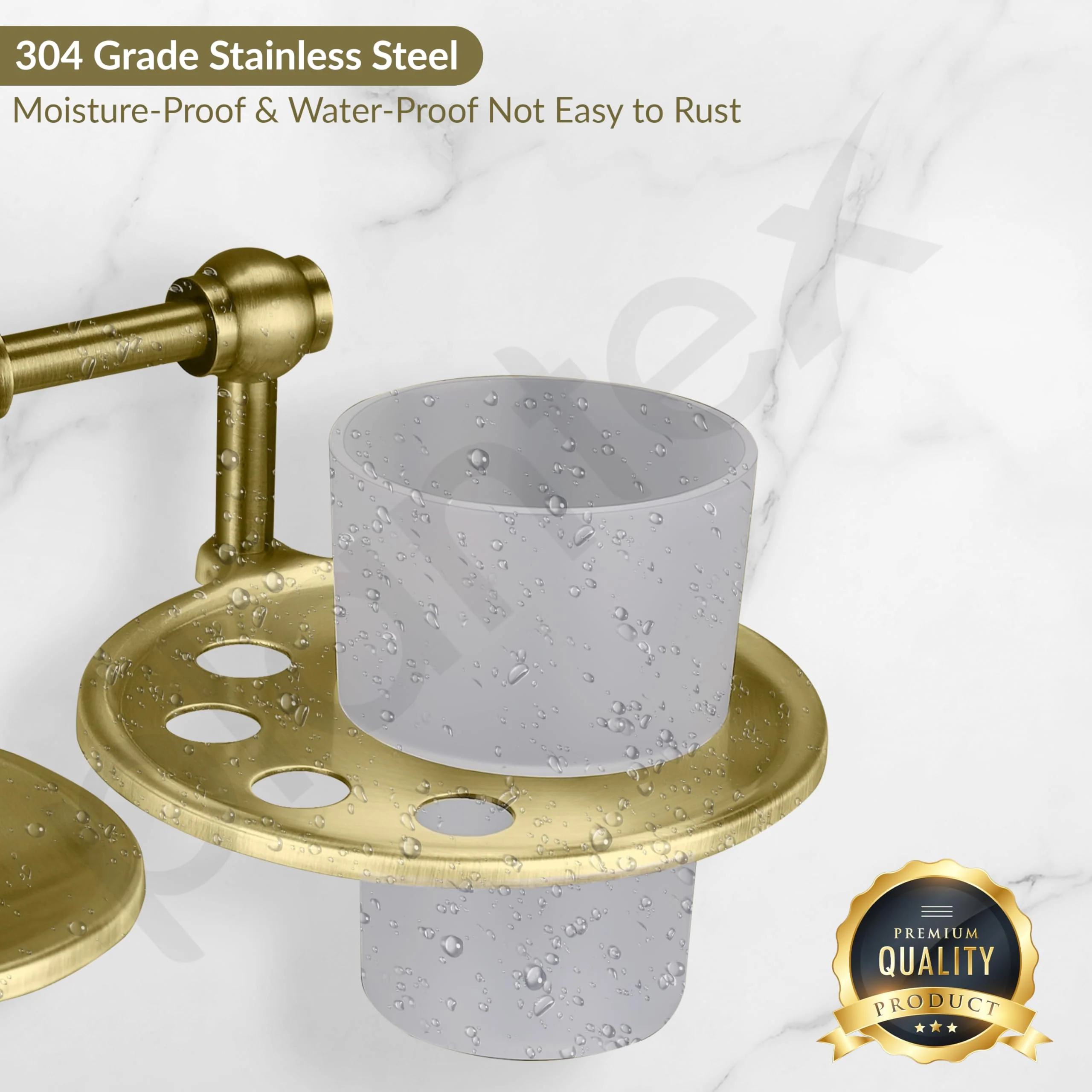 Plantex 304 Grade Stainless Steel 2in1 Soap Holder with Tumbler Holder/Bathroom Accessories - Skyllo (Antique) - Image 7