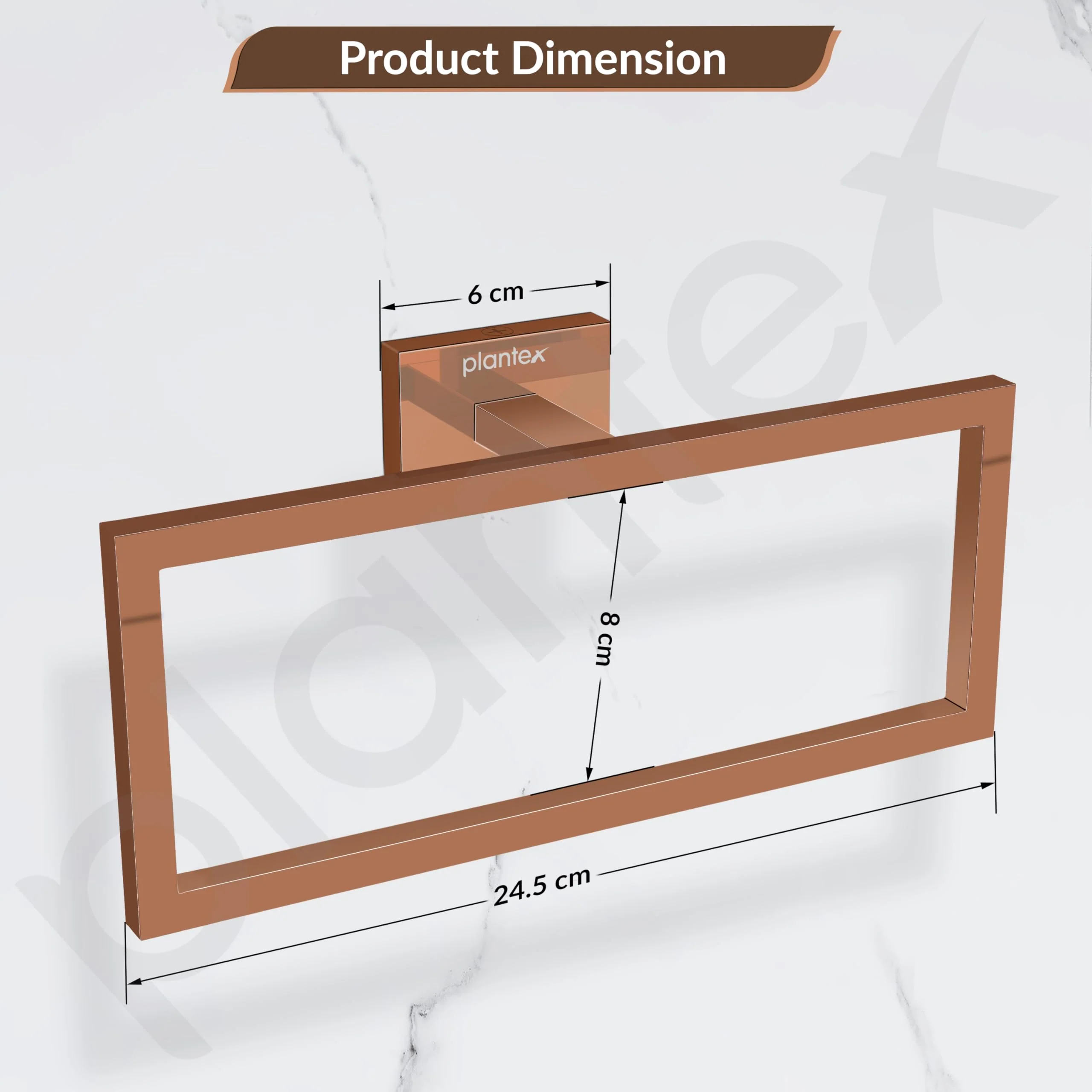 Plantex 304 Grade Stainless Steel Compact Napkin Hanger/Holder for Wash Basin Hand Towel Holder for Bathroom Accessroies - Benz (Rose Gold) - Image 5
