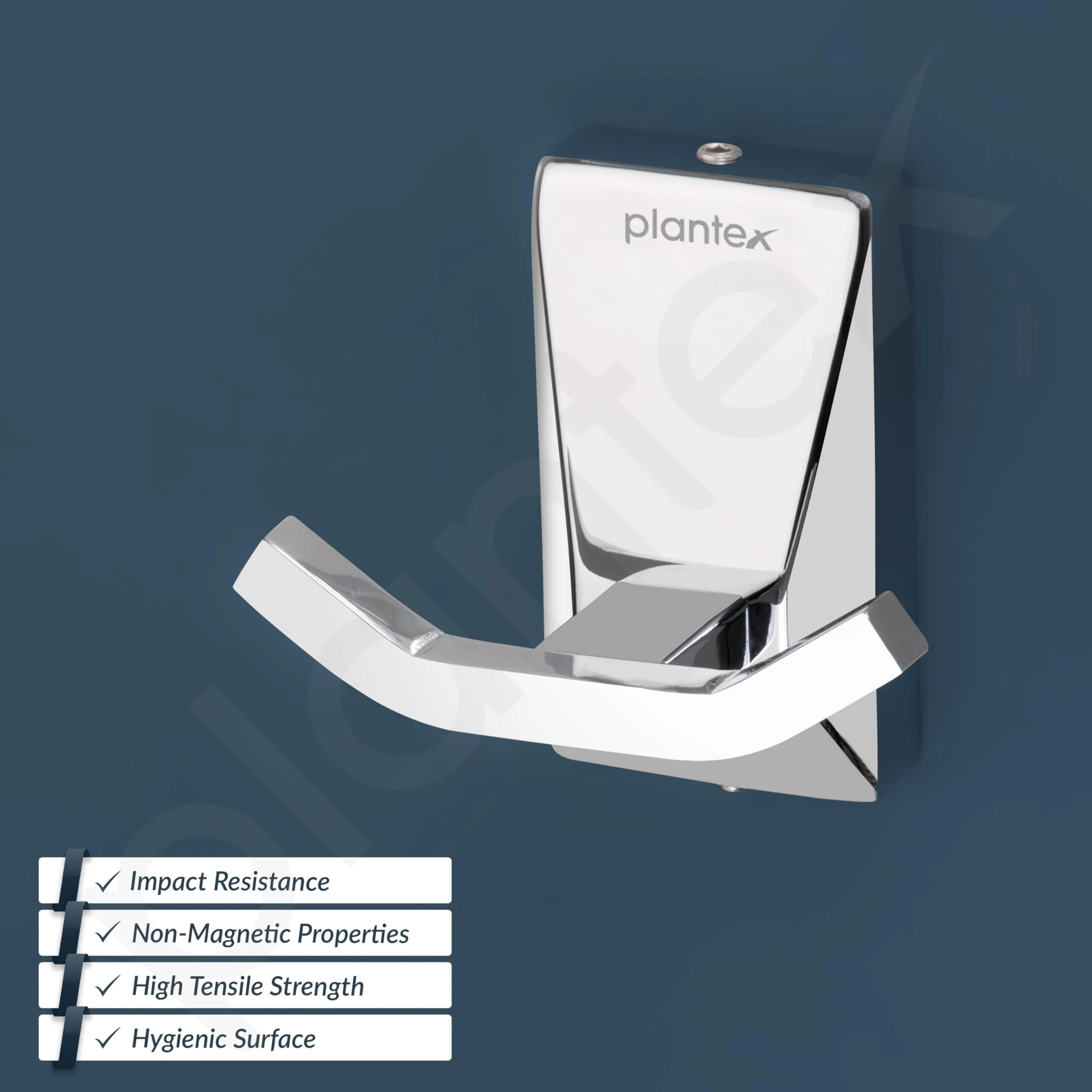 Plantex 304 Grade Stainless Steel Crystal Robe Hook/Cloth Hanger Hook/Door Hanger/Hook/Bathroom Accessories - Crystal (Chrome) - Image 2