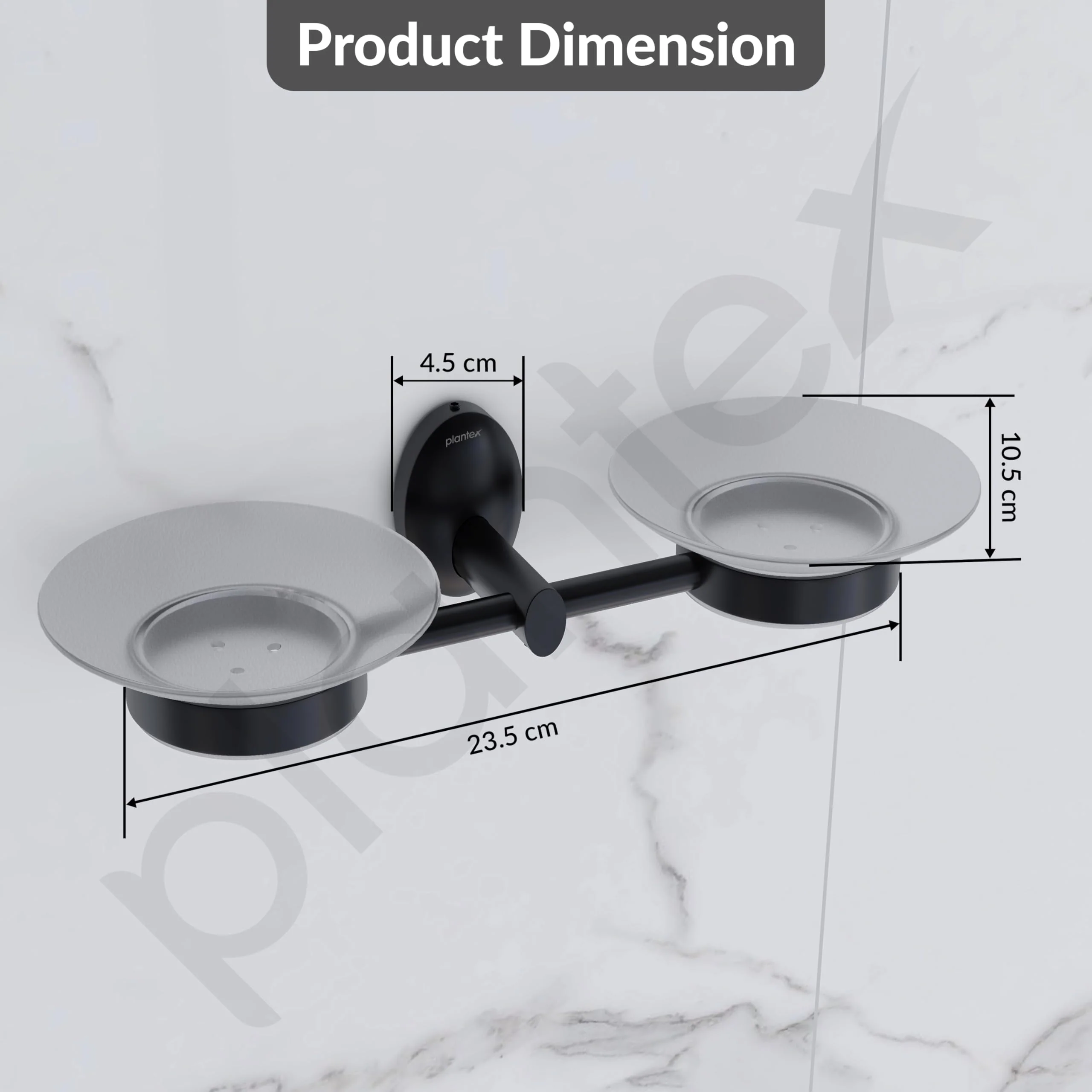 Plantex 304 Grade Stainless Steel Double Soap Holder/Dish/Stand for Bathroom and Wash Basin/Bathroom Accessories - Oreva (Black) - Image 3
