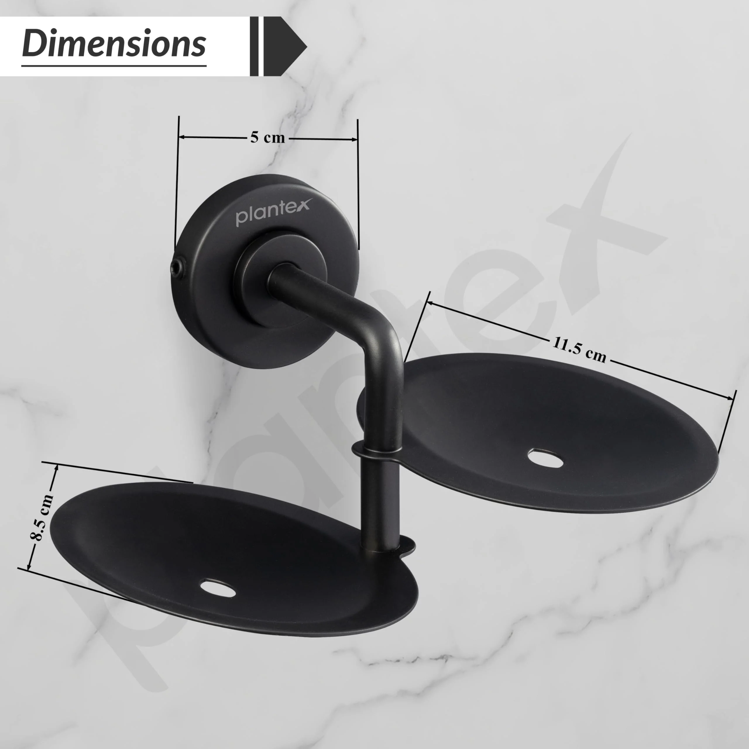 Plantex 304 Grade Stainless Steel Double Soap Holder/Soap Stand/Soap Dish for Bathroom and Wash Basin/Bathroom Accessories - Daizy (Black) - Image 4
