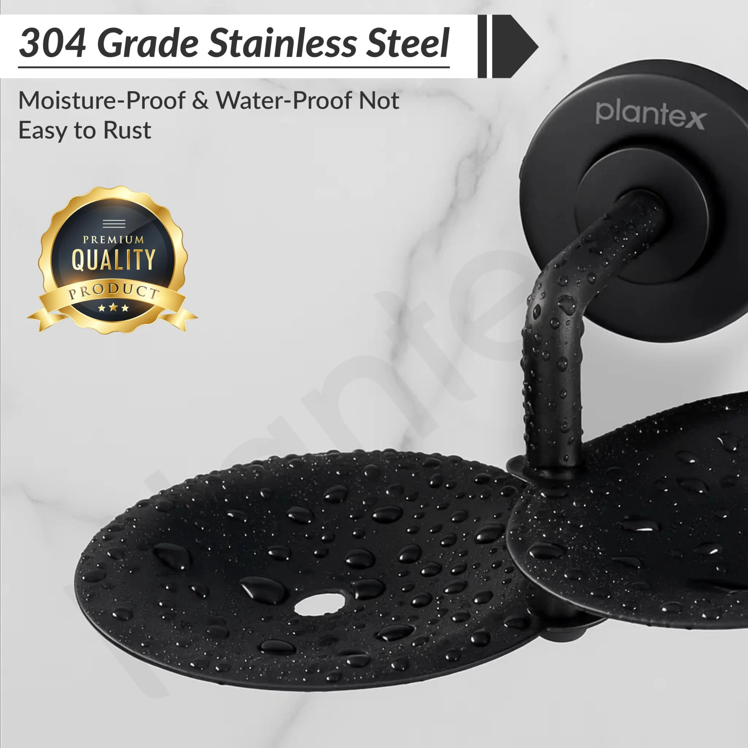Plantex 304 Grade Stainless Steel Double Soap Holder/Soap Stand/Soap Dish for Bathroom and Wash Basin/Bathroom Accessories - Daizy (Black) - Image 7