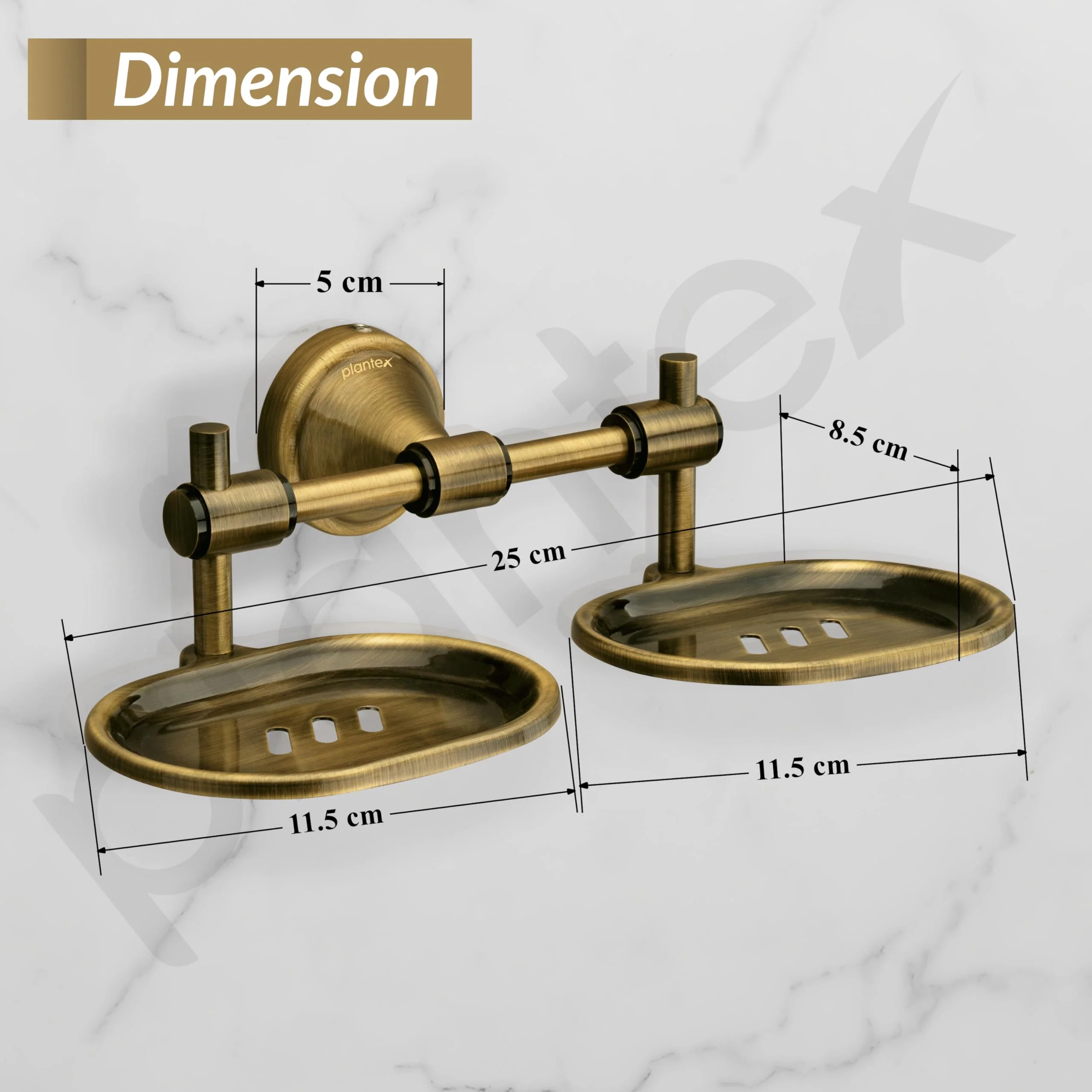 Plantex 304 Grade Stainless Steel Double soap Holder Stand for Bathroom and wash Basin/Bathroom Accessories - Niko (Antique) - Image 4