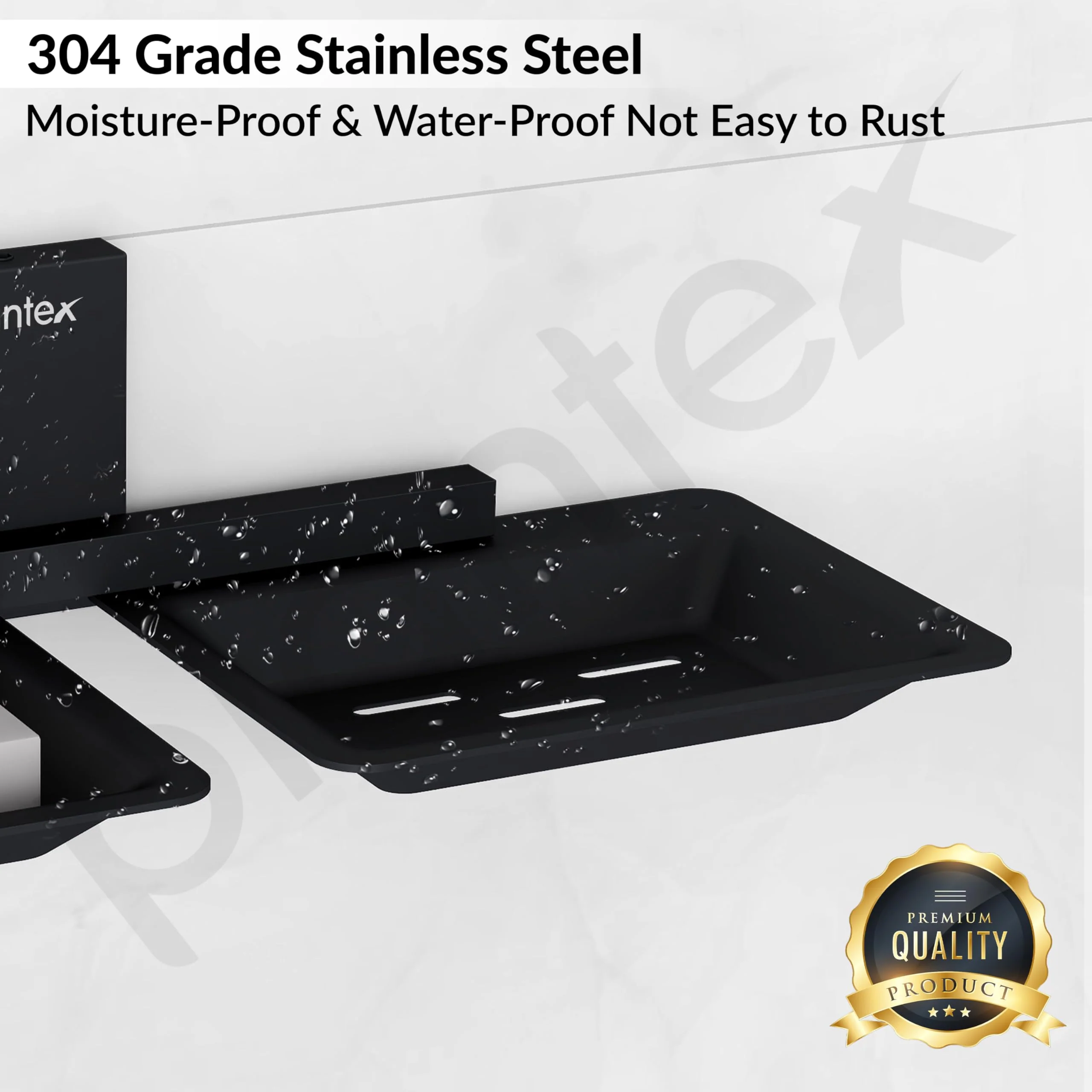 Plantex 304 Grade Stainless Steel Double Soap Stand/Dual Soap Dish/Soap Case/Soap Storage/Wall Mounted Soap Holder/Bathroom Accessories - Crystal (Black) - Image 4