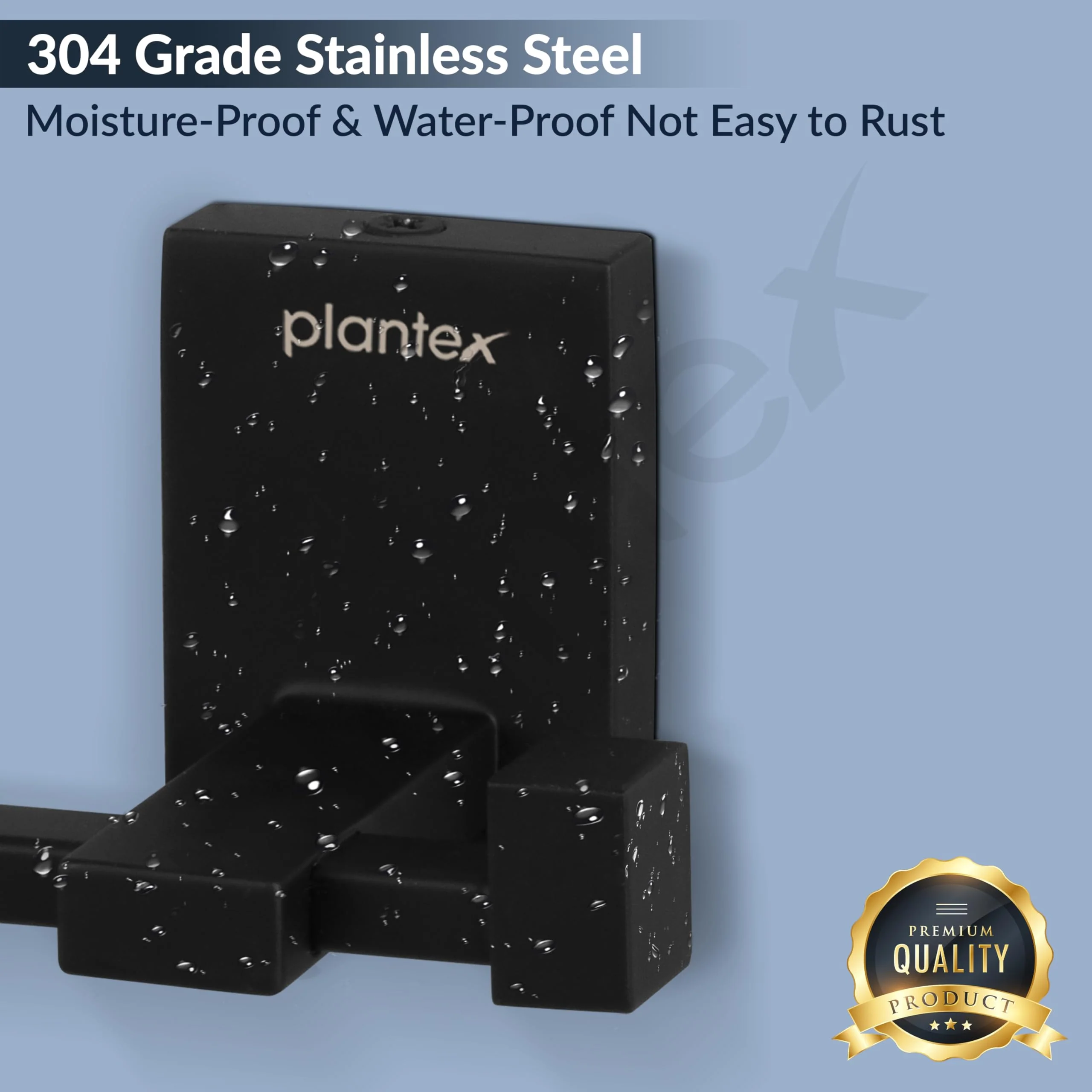 Plantex 304 Grade Stainless Steel Hooks for Hanging Clothes/Robe Hooks for Bathroom/Cloth Hanger for Wall - Black (Senso) - Image 4