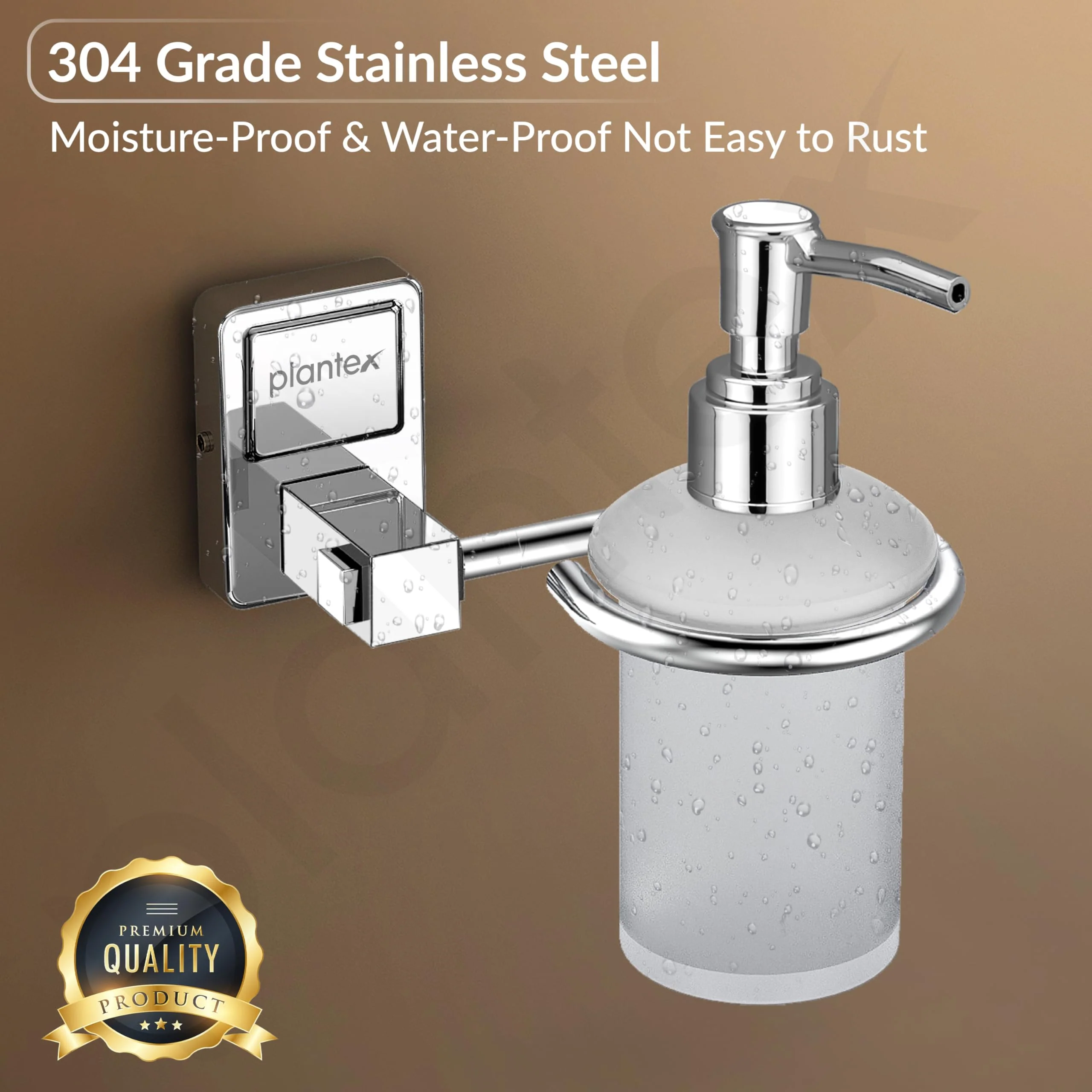 Plantex 304 Grade Stainless Steel Liquid Soap Dispenser/Shampoo Dispenser/Hand Wash Dispenser/Bathroom Accessories Pack of 1, Darcy (Chrome) - Image 6