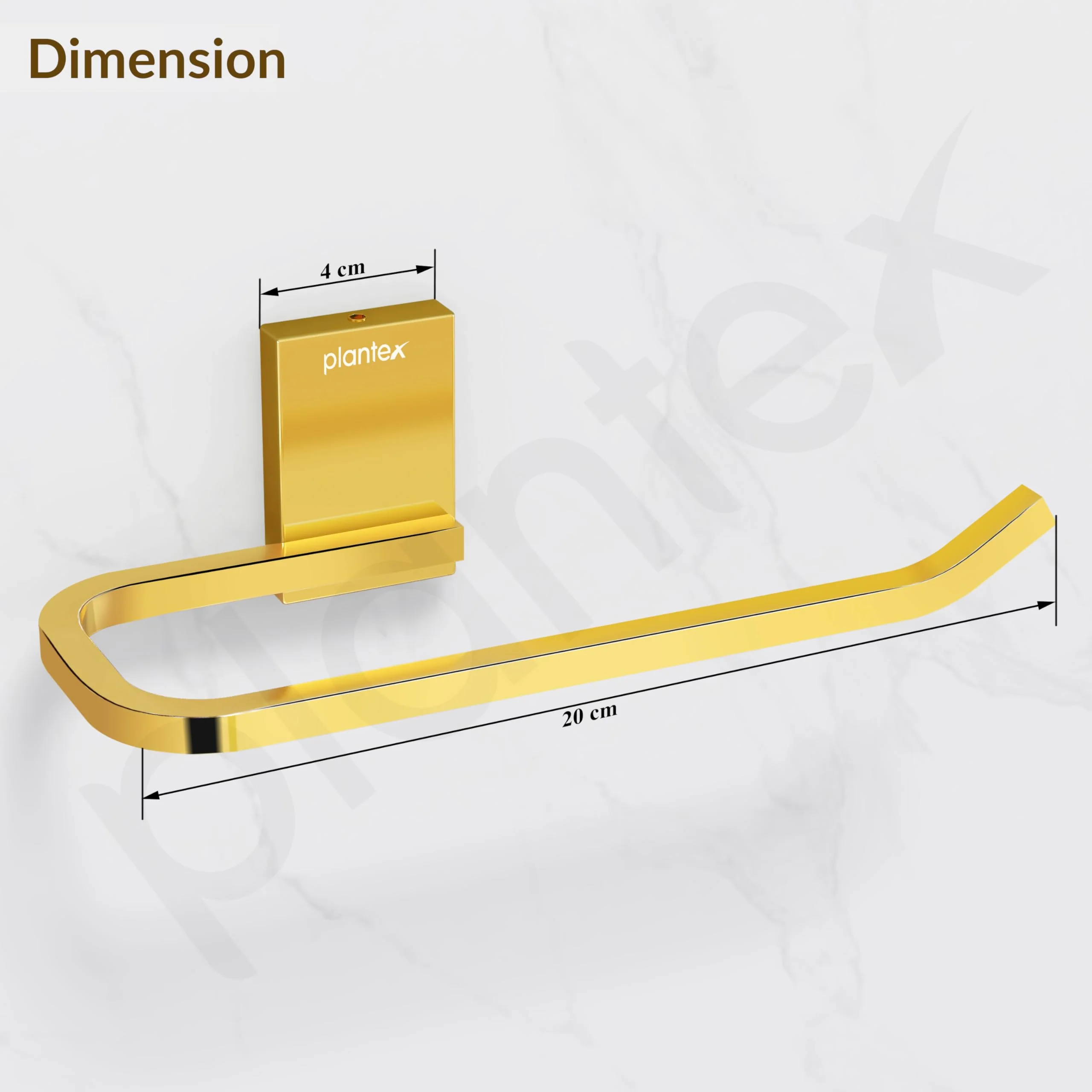 Plantex 304 Grade Stainless Steel Napkin Holder for Wash Basin/Towel Holder for Bathroom/Towel Holder/Towel Ring/Bathroom Accessories - Crystal (PVD Gold) - Image 3
