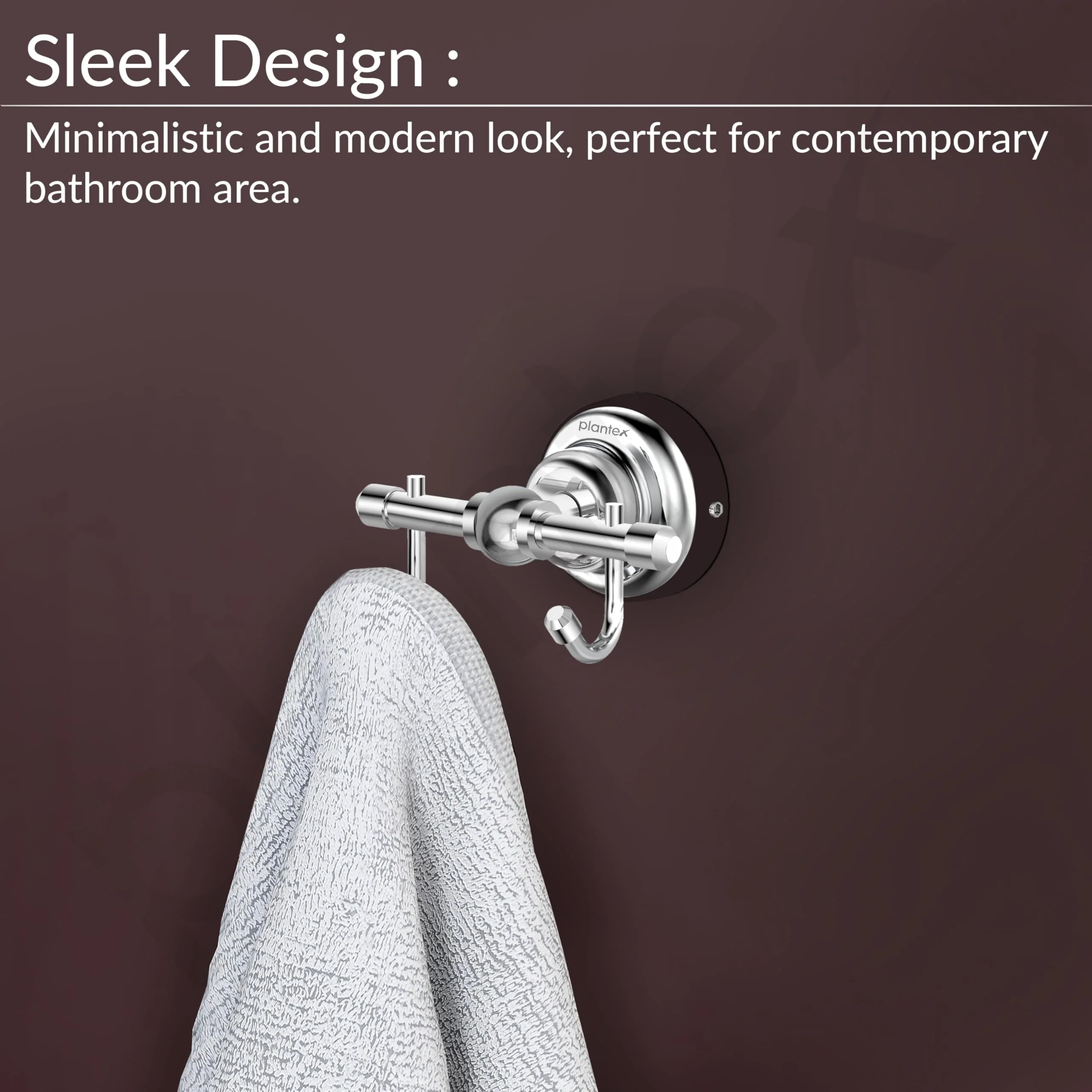 Plantex 304 Grade Stainless Steel Robe Hook/Cloth-Towel Hanger/Napkin Hanger/Bathroom Accessories Pack of 1, Skyllo (Chrome) - Image 6