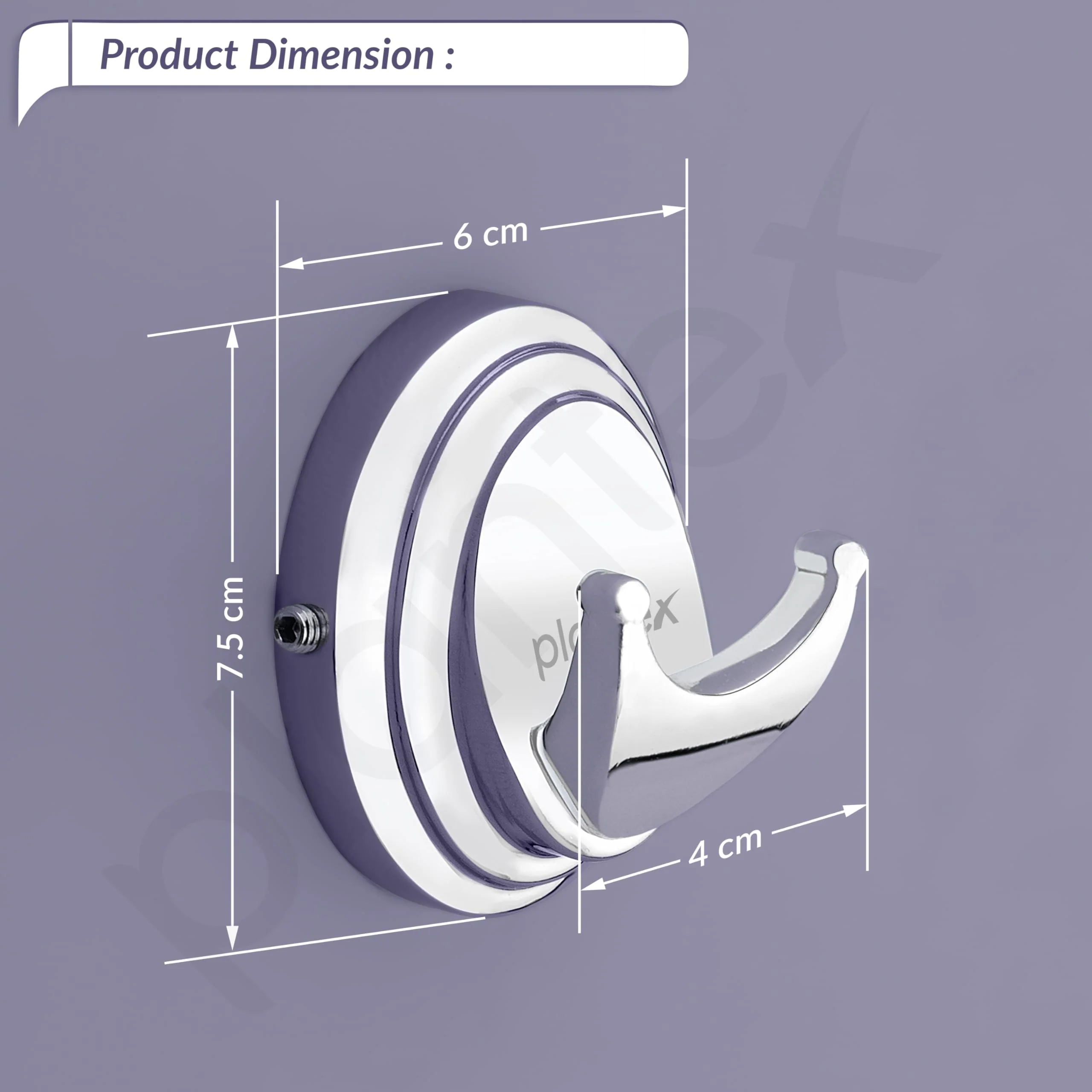 Plantex 304 Grade Stainless Steel Robe Hook for Bathroom/Cloth Hanger for Wall/Hooks for Clothes Hanging - Cubic (Chrome) - Image 4