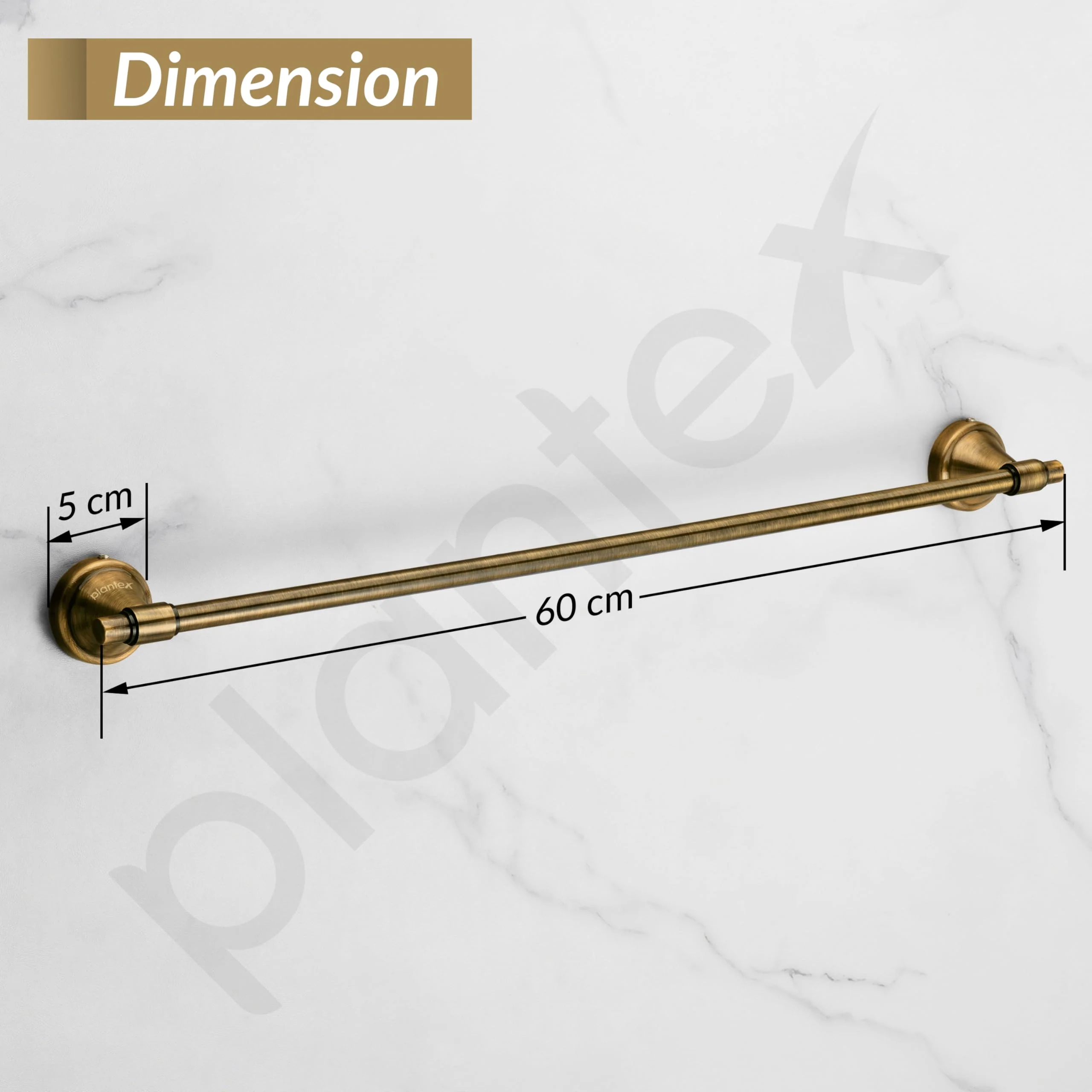Plantex 304 Grade Stainless Steel Single Towel Rod for Bathroom/Towel Hanger/Towel Holder/Bathroom Accessories - Niko (Brass Antique) - Image 5