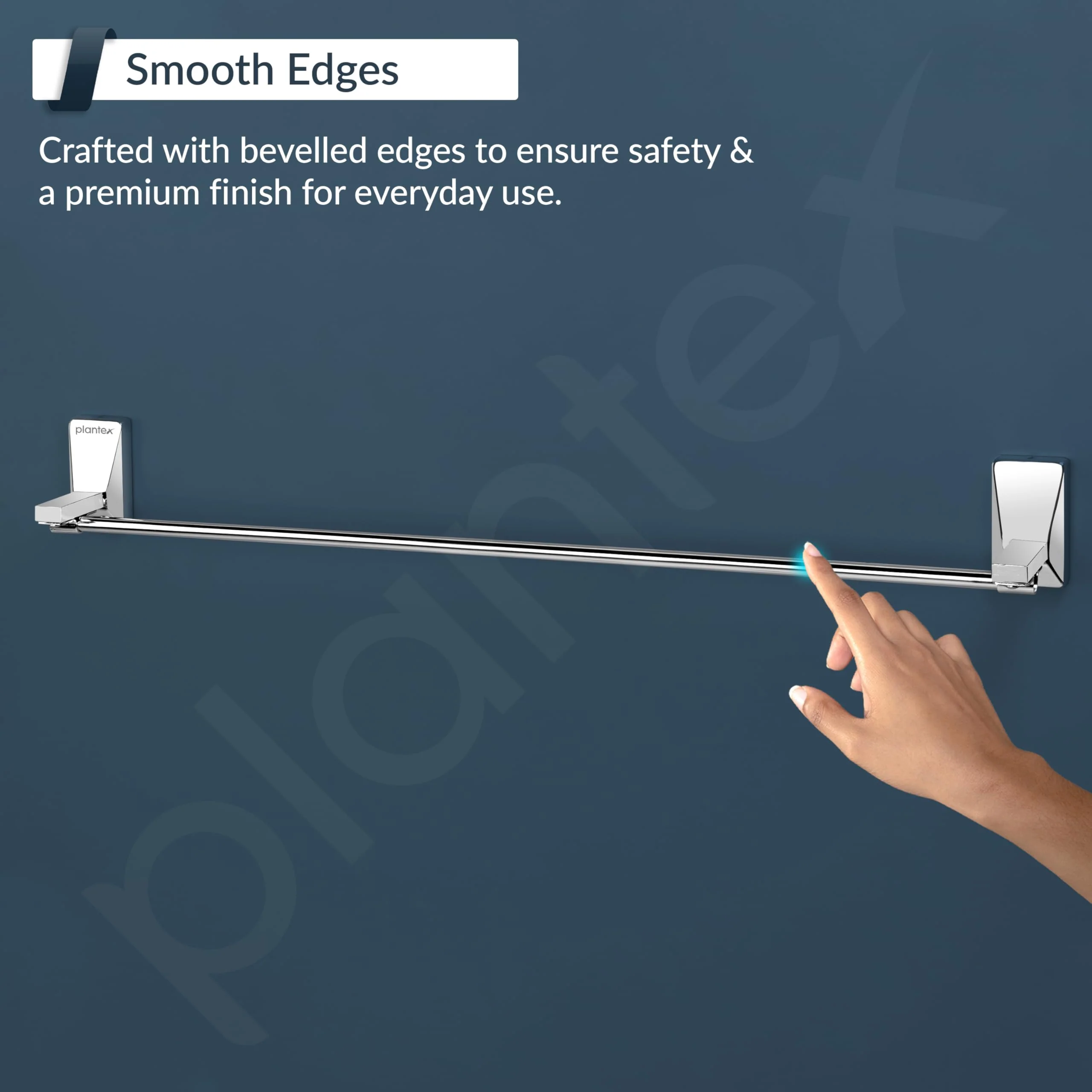 Plantex 304 Grade Stainless Steel Single Towel Rod/Towel Holder for Bathroom/Towel Rack/Bathroom Accessories, Crystal (24-inch) Chrome - Image 7