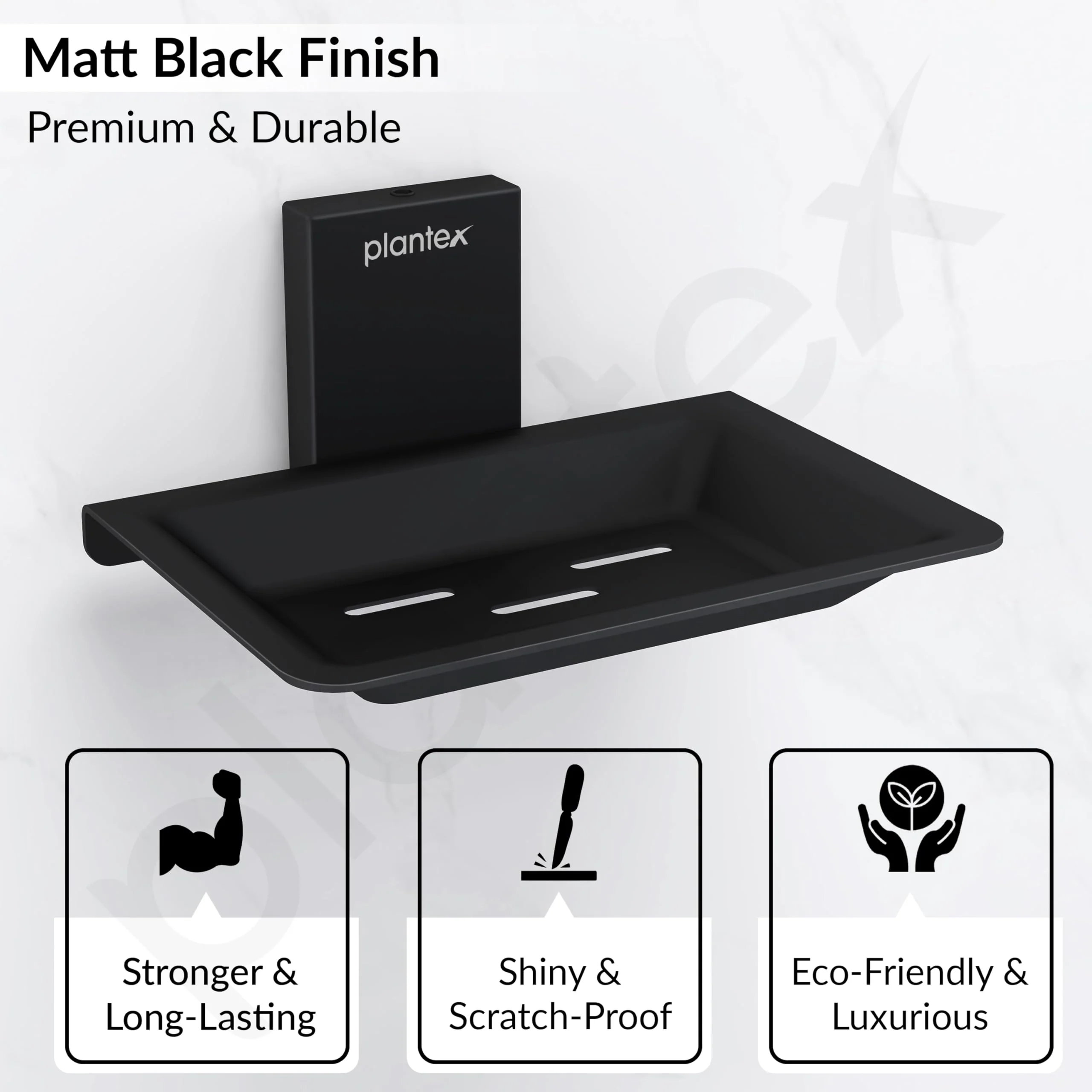 Plantex 304 Grade Stainless Steel Soap Dish/Soap Holder/Soap Stand/Soap Case/Bathroom Accessories - Crystal(Black) - Image 5