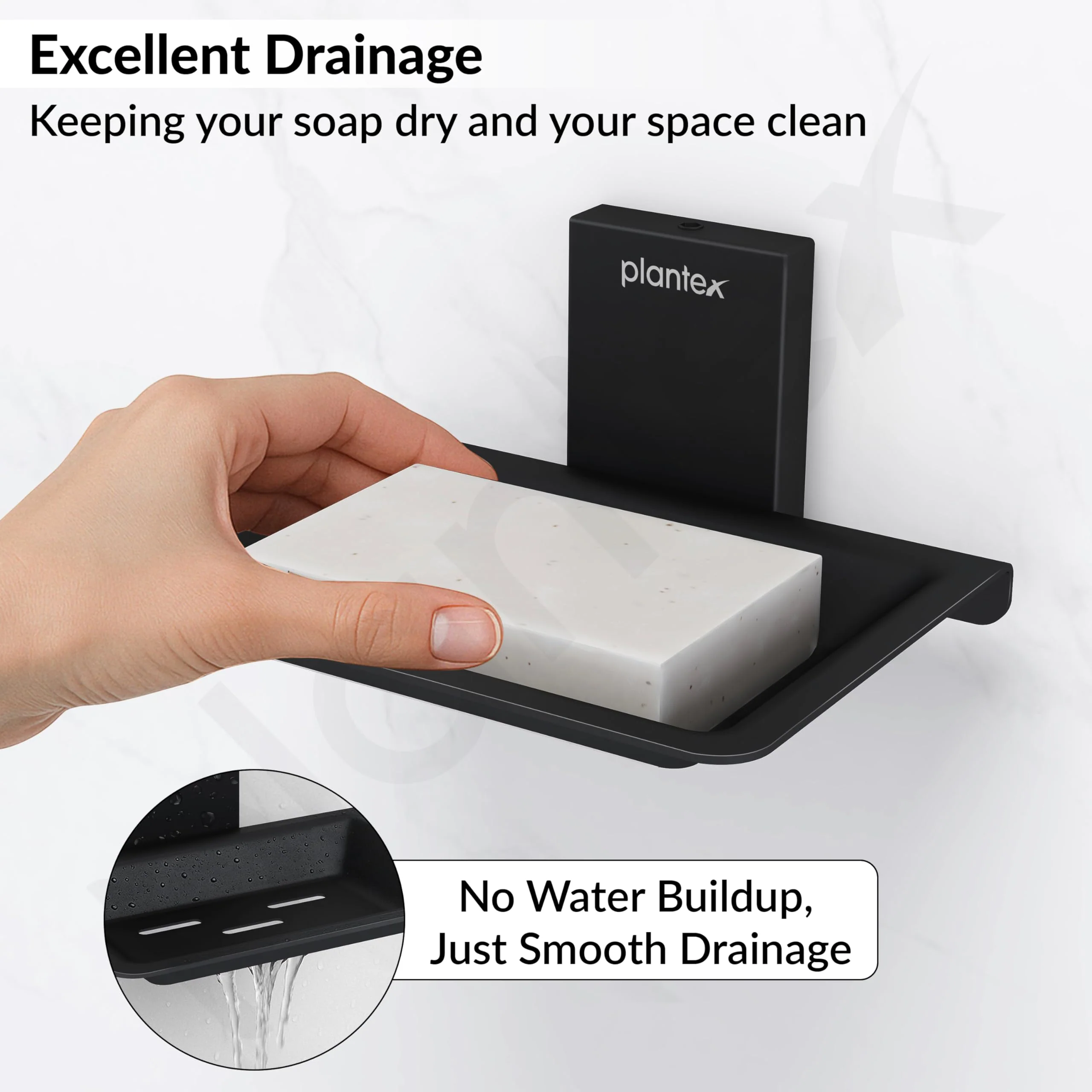 Plantex 304 Grade Stainless Steel Soap Dish/Soap Holder/Soap Stand/Soap Case/Bathroom Accessories - Crystal(Black) - Image 7