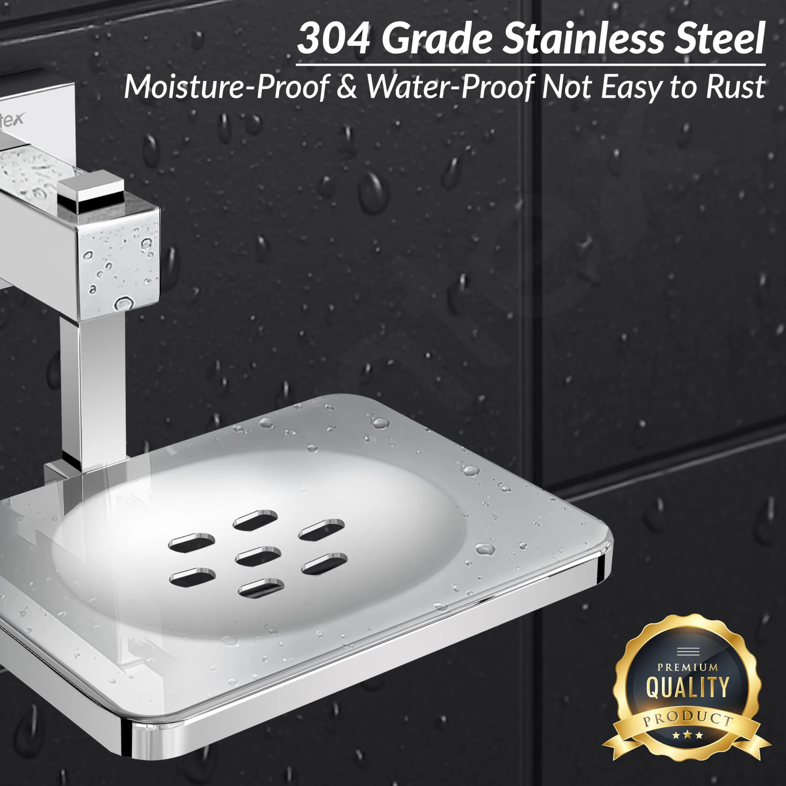 Plantex 304 Grade Stainless Steel/Soap Holder for Bathroom/Soap Holder/Soap Dish/Bathroom Accessories - Splash (Chome) - Image 4