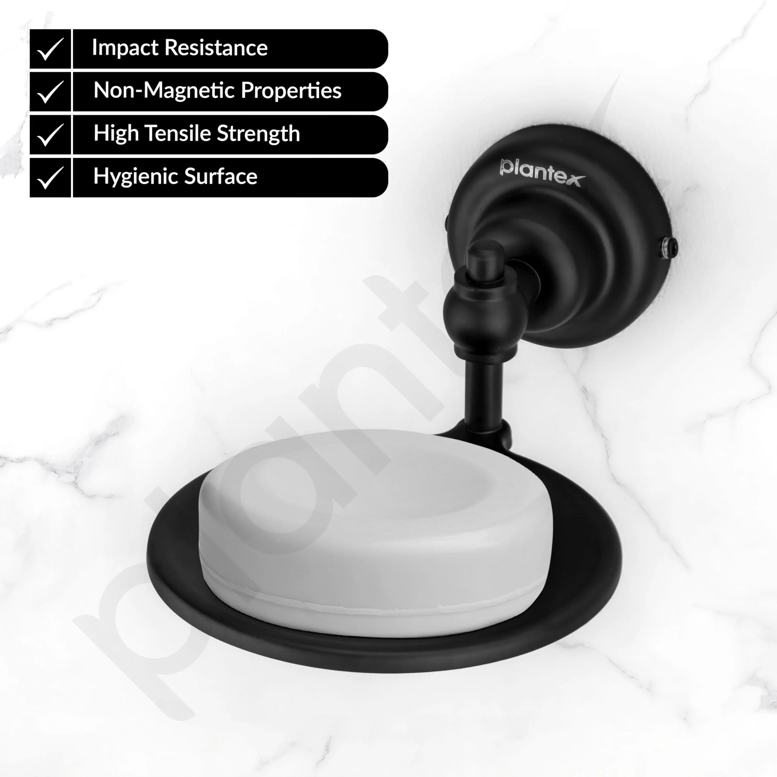 Plantex 304 Grade Stainless Steel Soap Holder/Soap Stand/Bathroom Soap Dish/Bathroom Accessories - Skyllo (Black) - Image 2