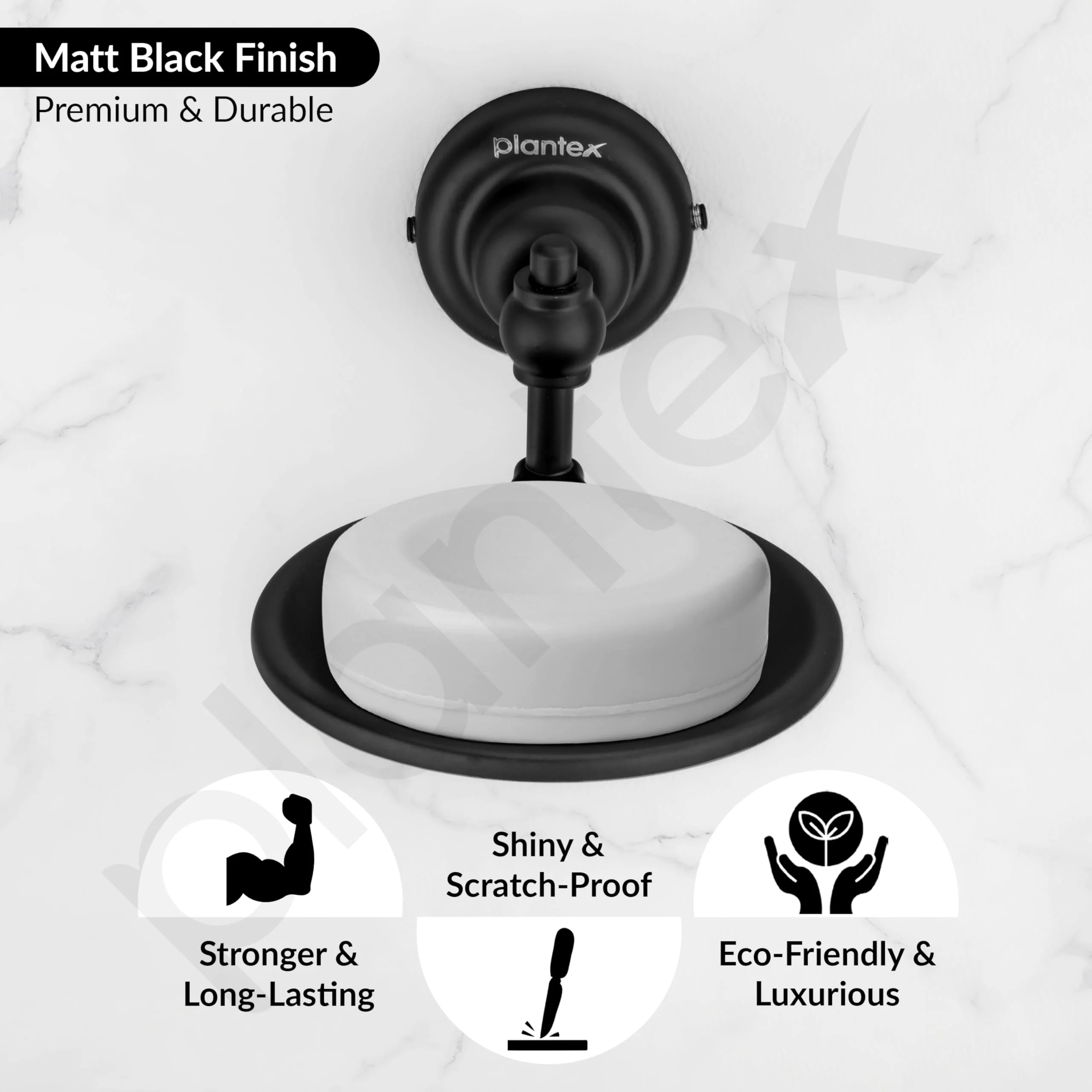 Plantex 304 Grade Stainless Steel Soap Holder/Soap Stand/Bathroom Soap Dish/Bathroom Accessories - Skyllo (Black) - Image 3