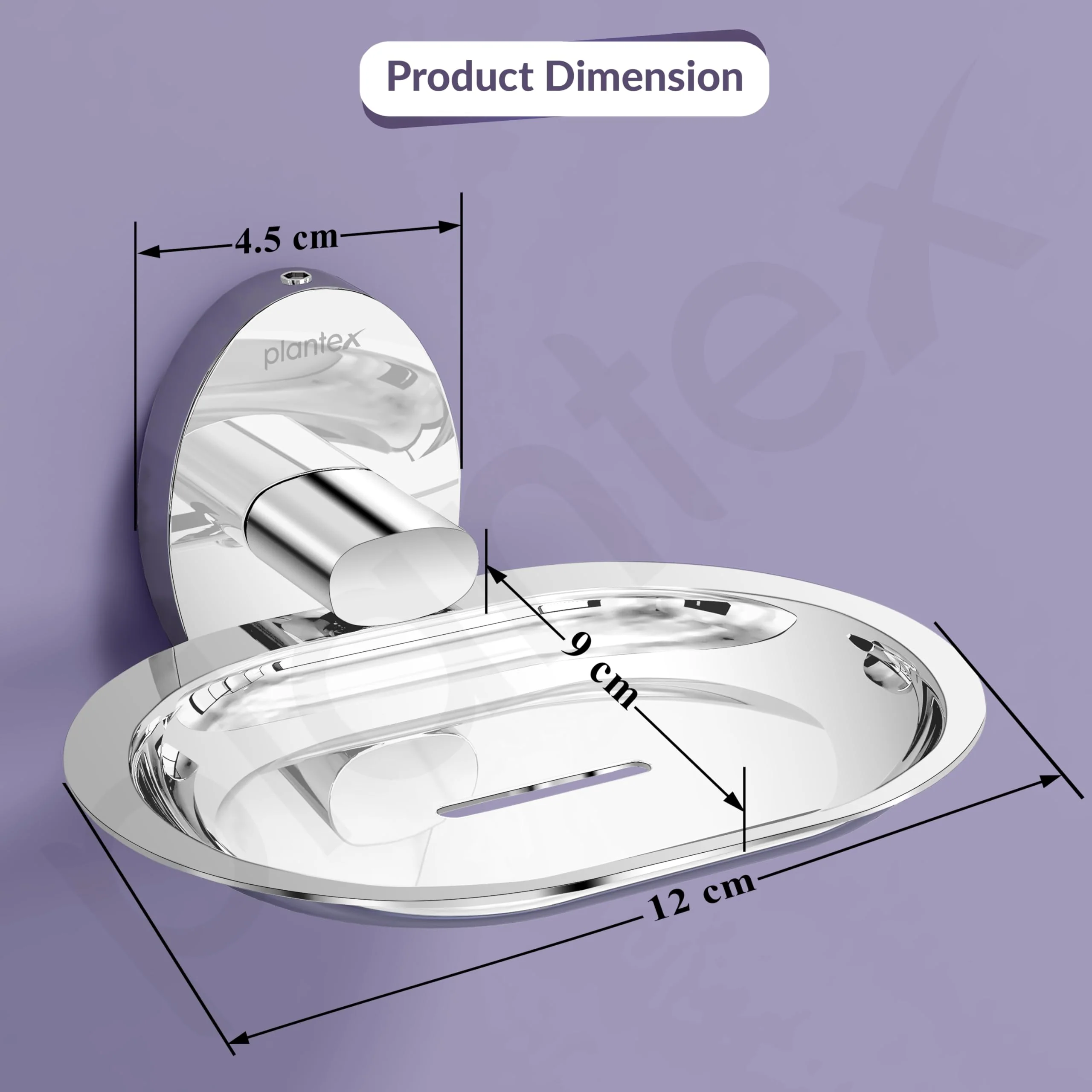 Plantex 304 Grade Stainless Steel Soap Holder Stand for Bathroom and Wash Basin/Wall Mounted Soap Holder/Soap Dish/Bathroom Accessories (Chrome) - Image 4