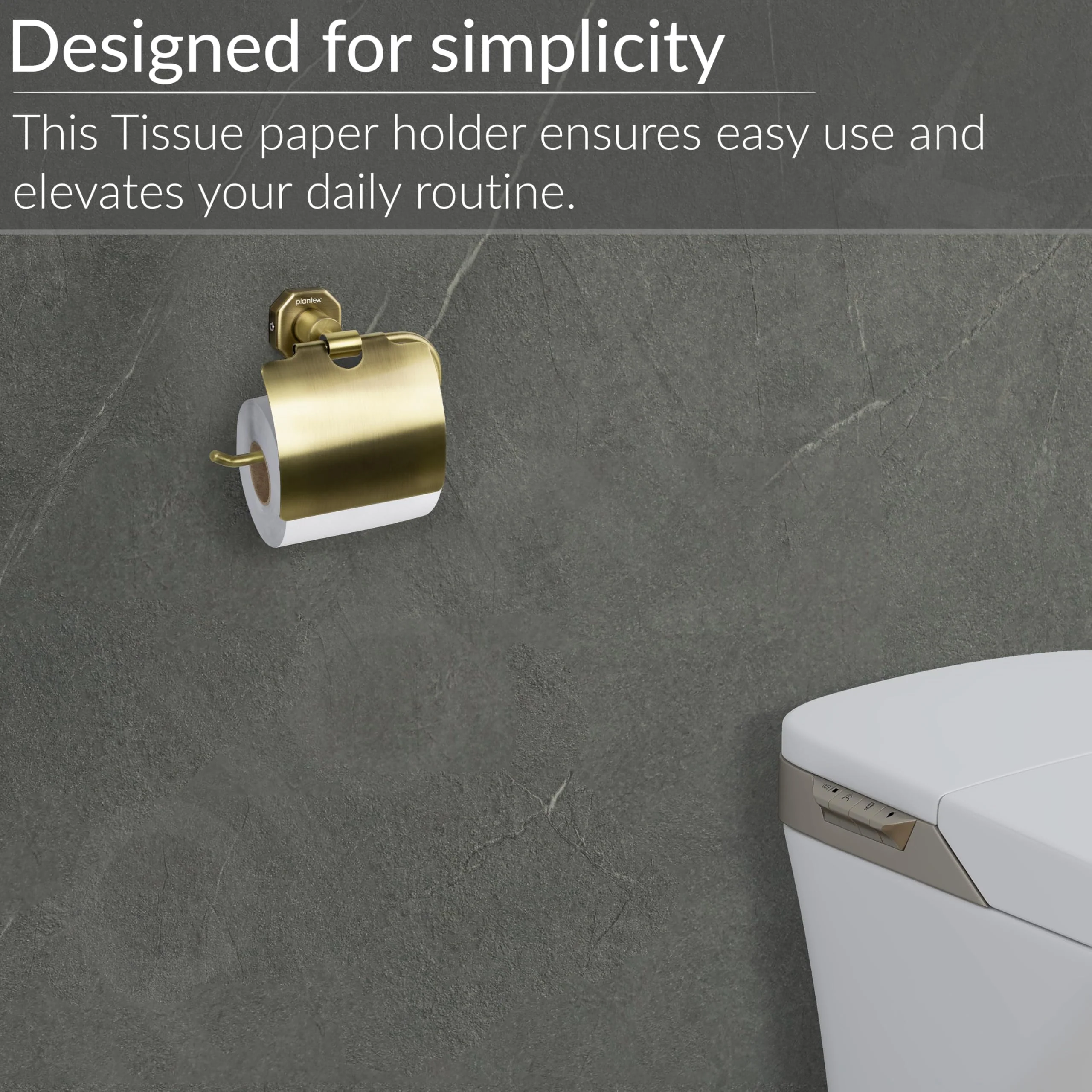 Plantex 304 Grade Stainless Steel Toilet Paper Holder for Bathroom/Toilet Paper Roll Stand/Tissue Holder/Bathroom Accessories - Nipron (Brass Antique) - Image 7