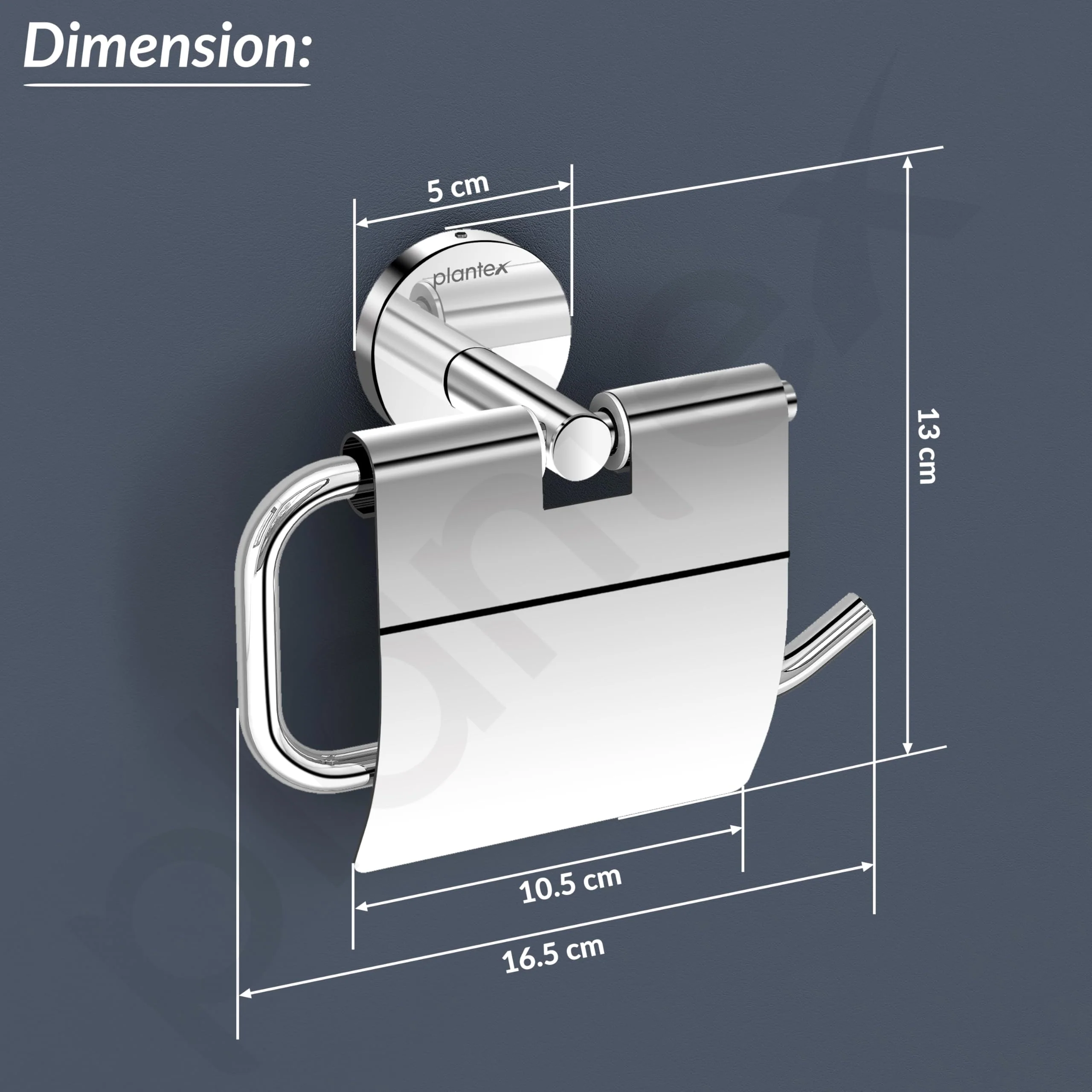 Plantex 304 Grade Stainless Steel Toilet Paper Holder Roll Holder/Tissue Paper Roll Holder/Toilet Paper Holder for Bathroom Accessories - Oreo (Chrome) - Image 3