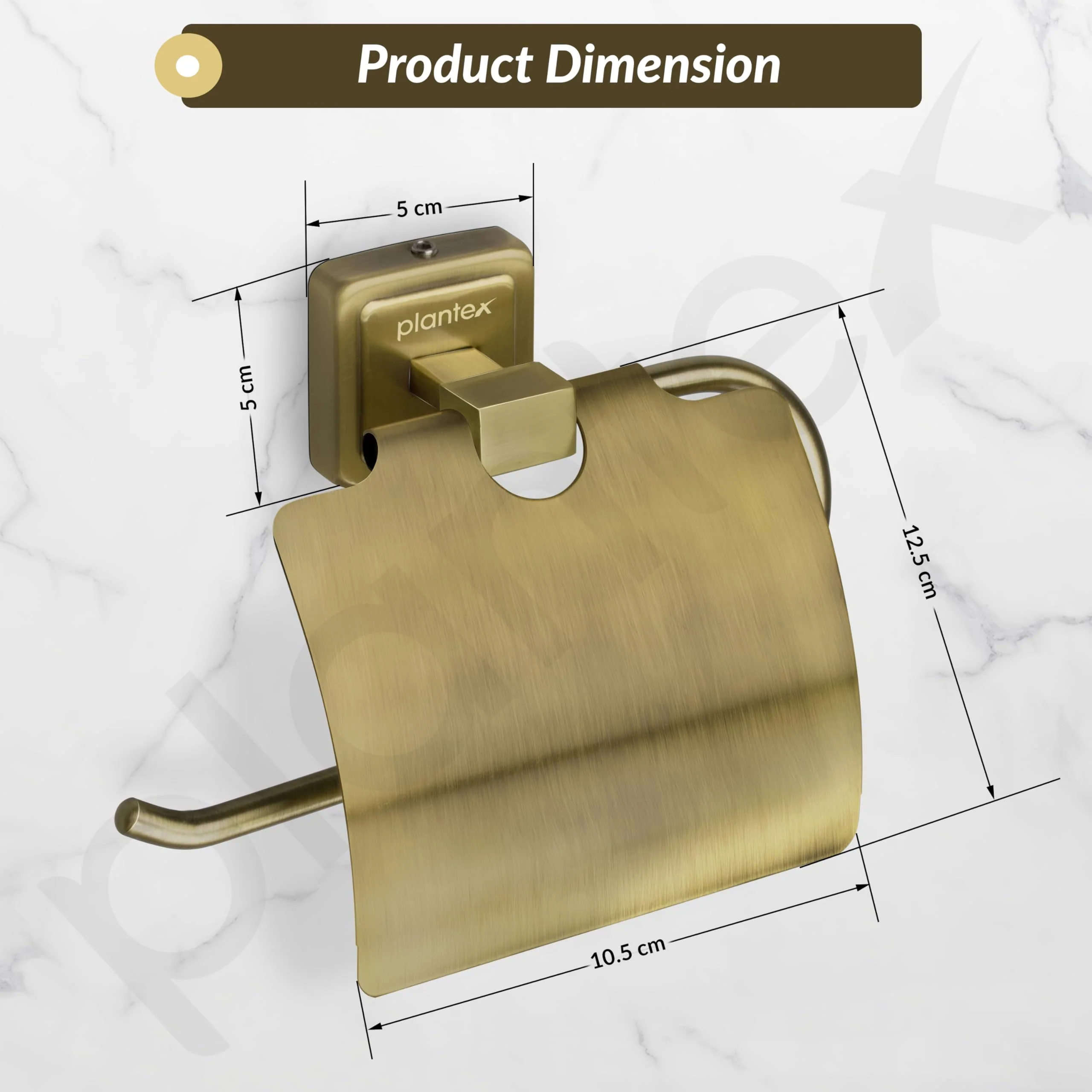 Plantex 304 Grade Stainless Steel Toilet Paper Holder/Stand for Toilet Paper Roll/Tissue Paper Holder - Decan (Brass Antique) - Image 4