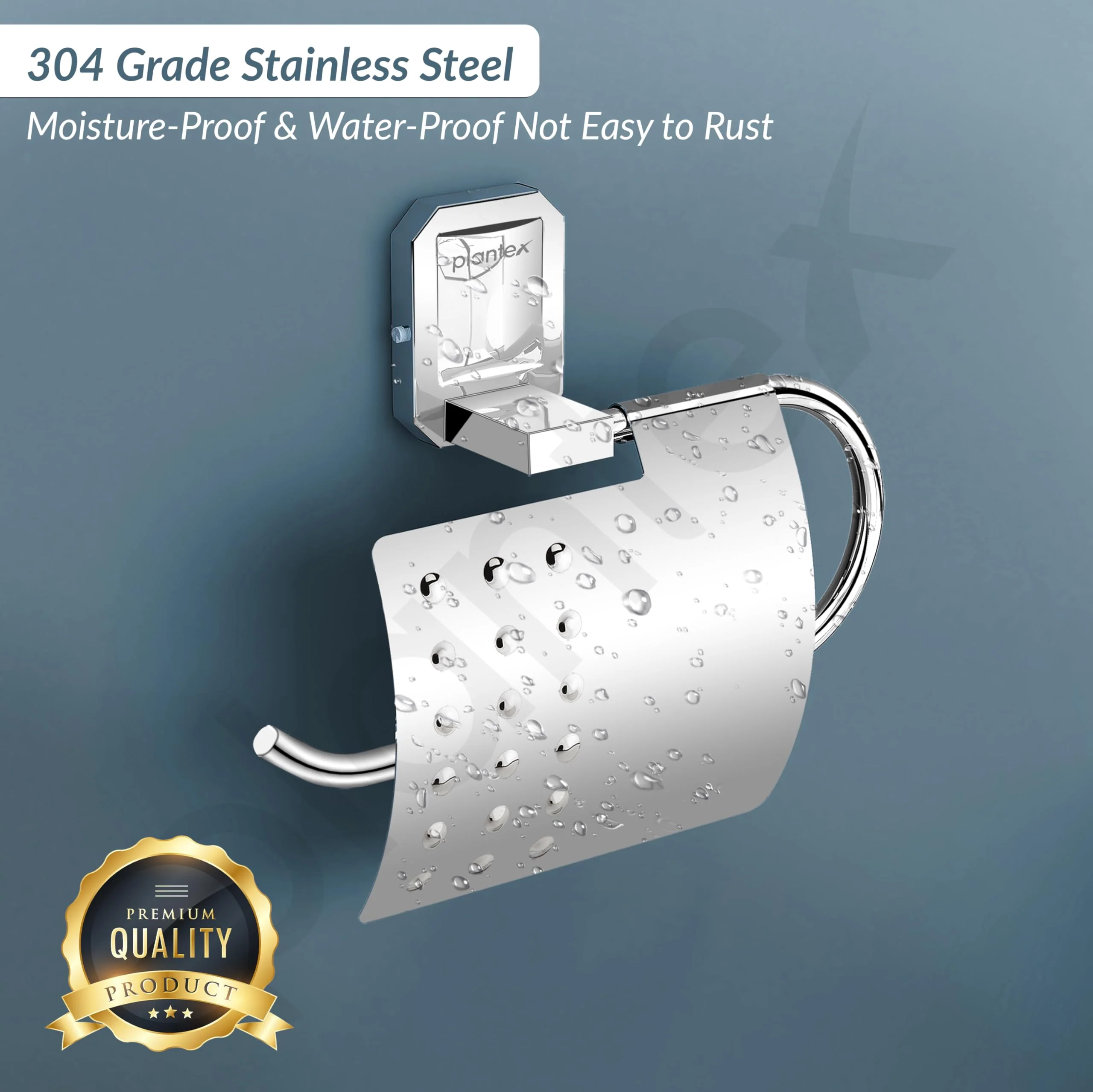 Plantex 304 Grade Stainless Steel Toilet Paper Roll Holder/Toilet Paper Holder in Bathroom/Kitchen/Bathroom Accessories Pack of 1, Cute (Chrome) - Image 6