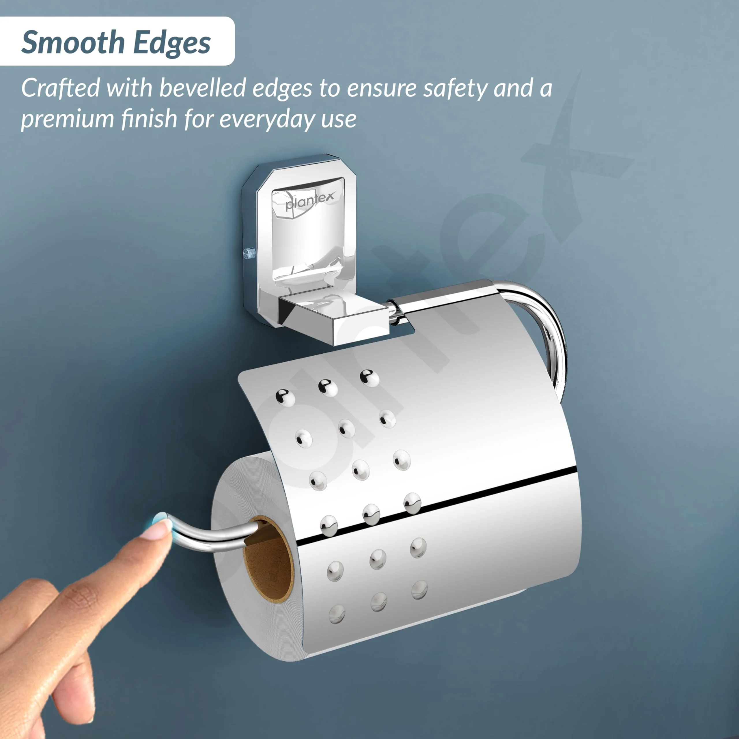 Plantex 304 Grade Stainless Steel Toilet Paper Roll Holder/Toilet Paper Holder in Bathroom/Kitchen/Bathroom Accessories Pack of 1, Cute (Chrome) - Image 7