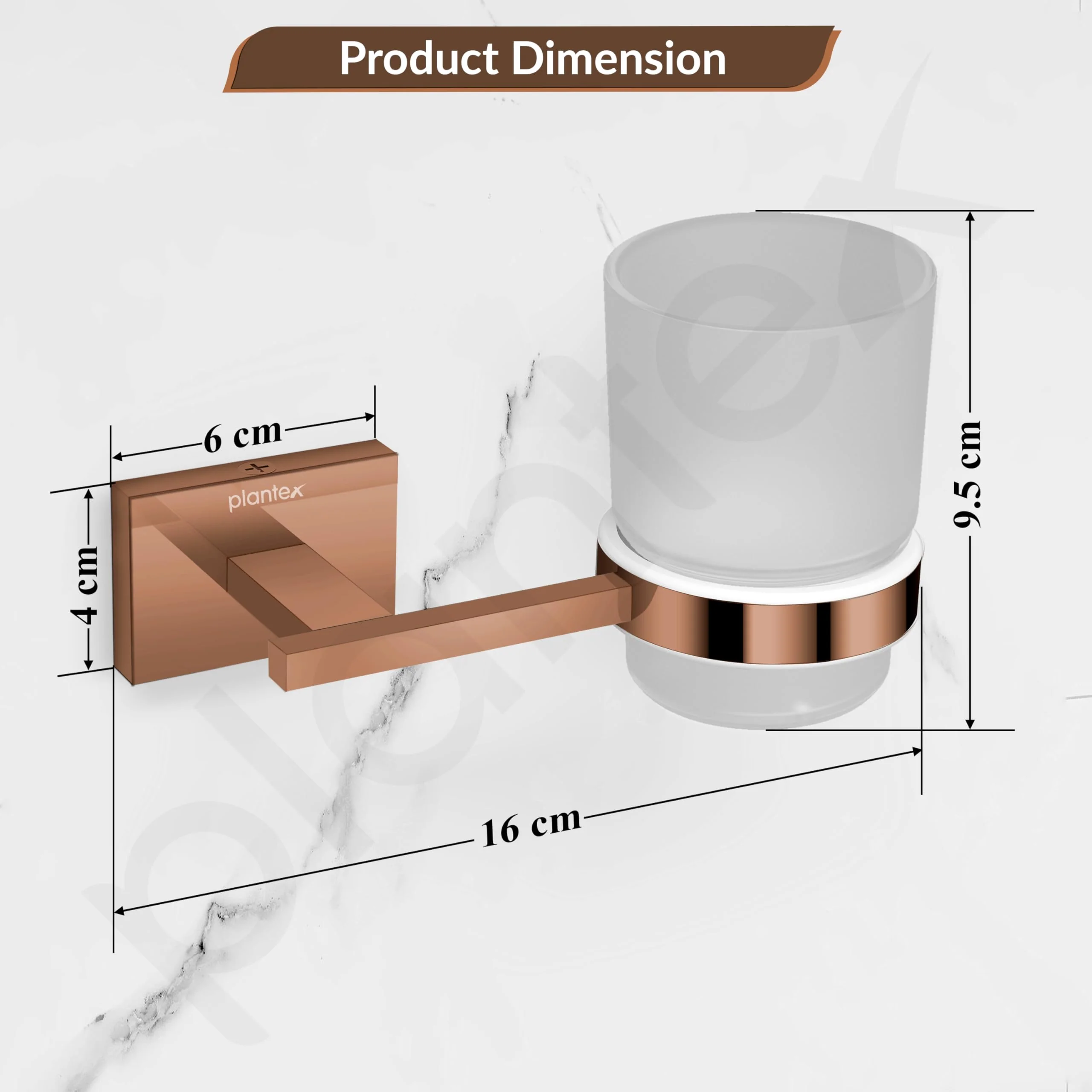 Plantex 304 Grade Stainless Steel Toothbrush/Paste and Tumbler Holder for Bathroom and Wash Basin/Bathroom Accessories - Benz (Rose Gold) - Image 4