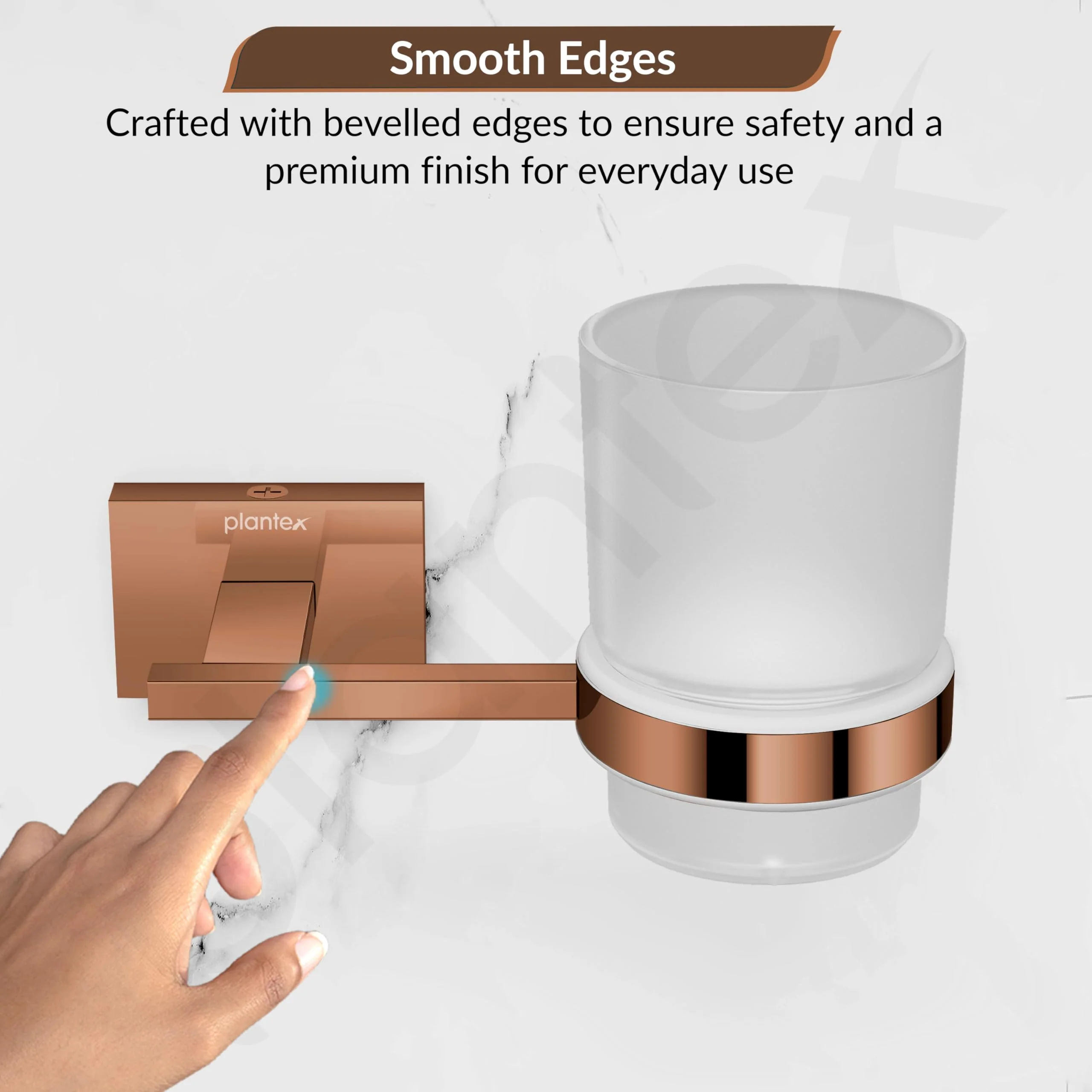 Plantex 304 Grade Stainless Steel Toothbrush/Paste and Tumbler Holder for Bathroom and Wash Basin/Bathroom Accessories - Benz (Rose Gold) - Image 7
