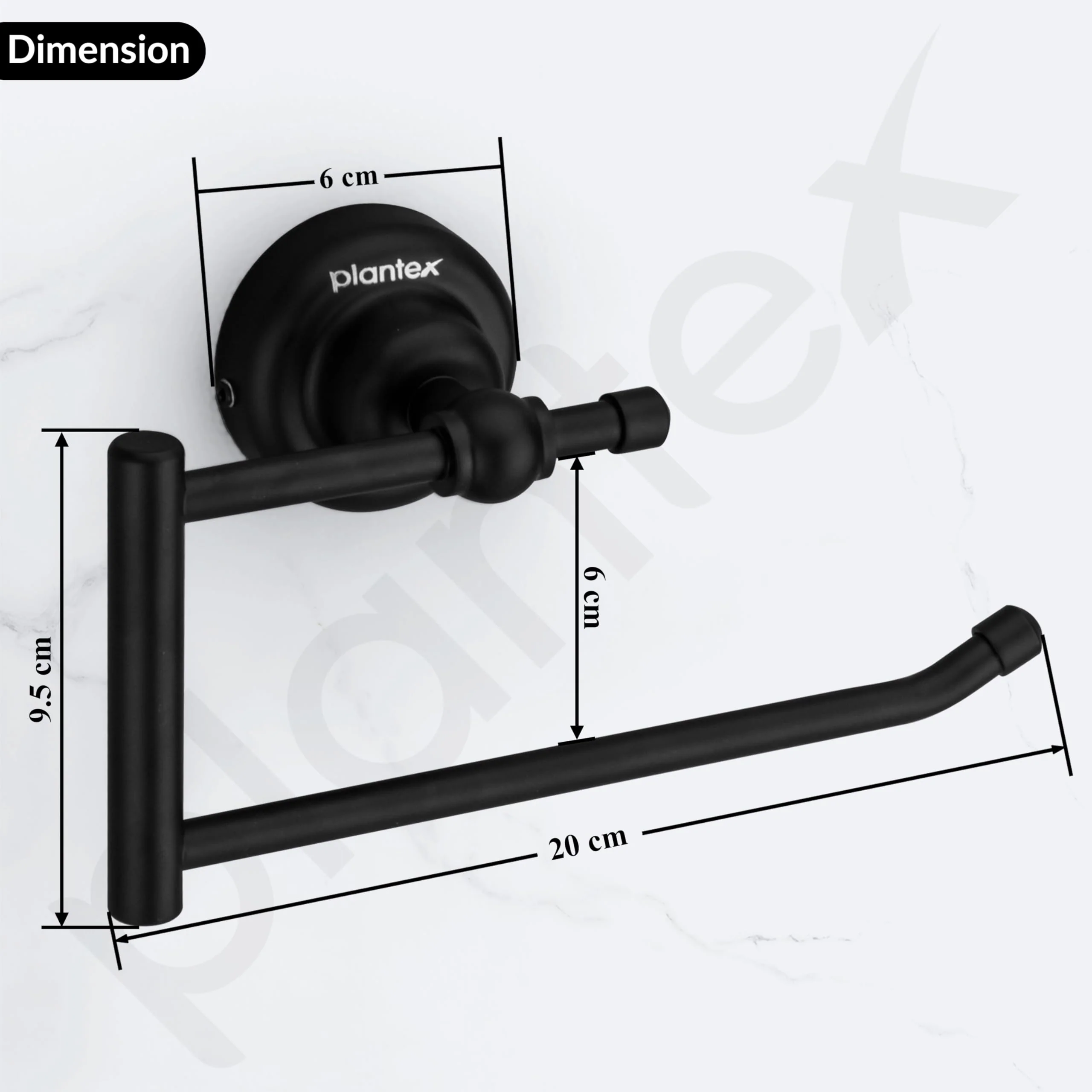 Plantex 304 Grade Stainless Steel Towel Hanger for Bathroom/Napkin Hanger for Kitchen/Towel Ring/Bathroom Accessories - Skyllo (Black) - Image 2