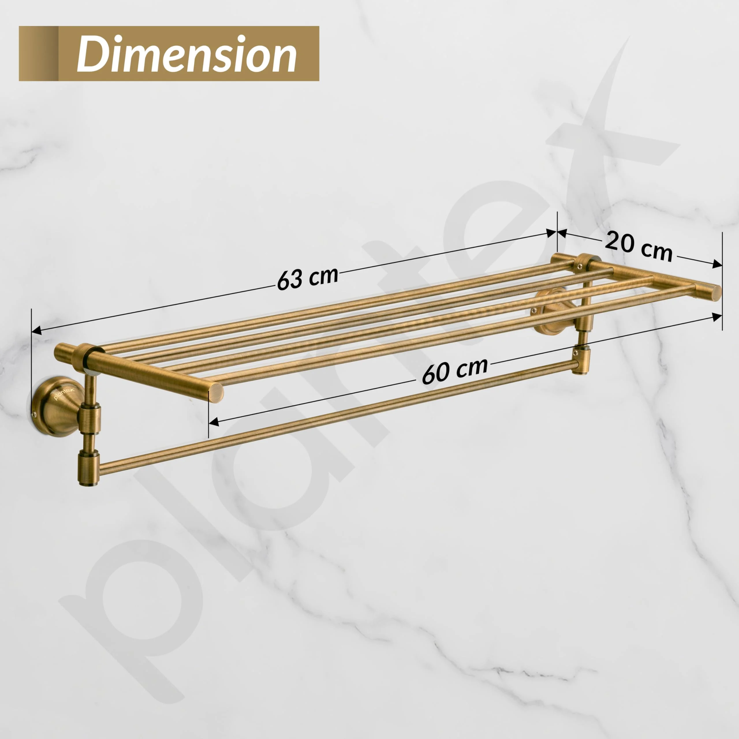 Plantex 304 Grade Stainless Steel Towel Rack for Bathroom/Towel Stand/Hanger/Bathroom Accessories - Niko (24 Inch-Antique) - Image 5