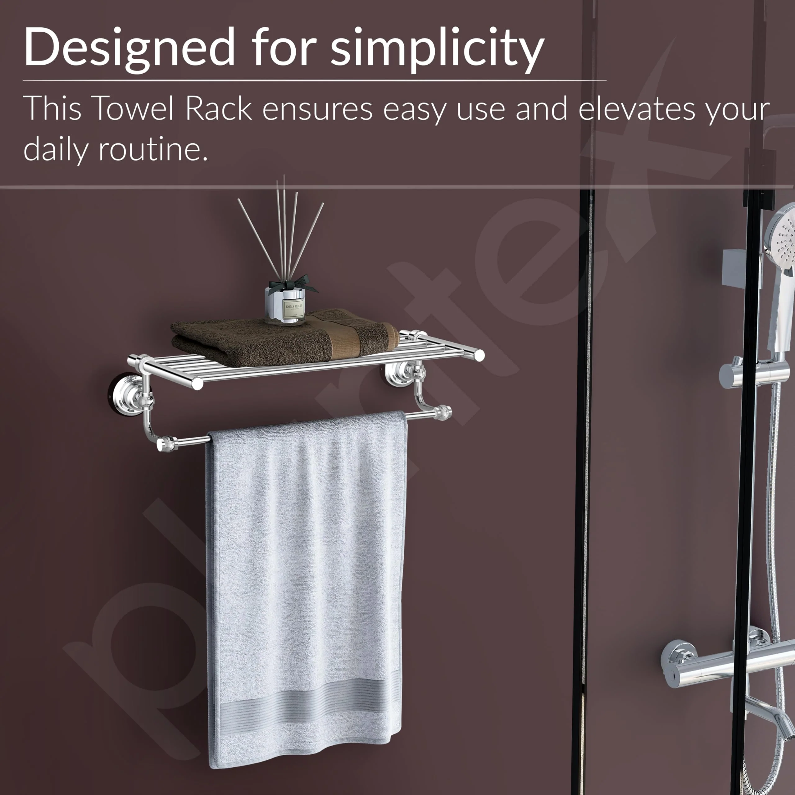 Plantex 304 Grade Stainless Steel Towel Rack with Rod/Towel Hanger for Bathroom/Towel Holder/Stand/Bathroom Accessories - Skyllo (18 inch -Chrome) - Image 4