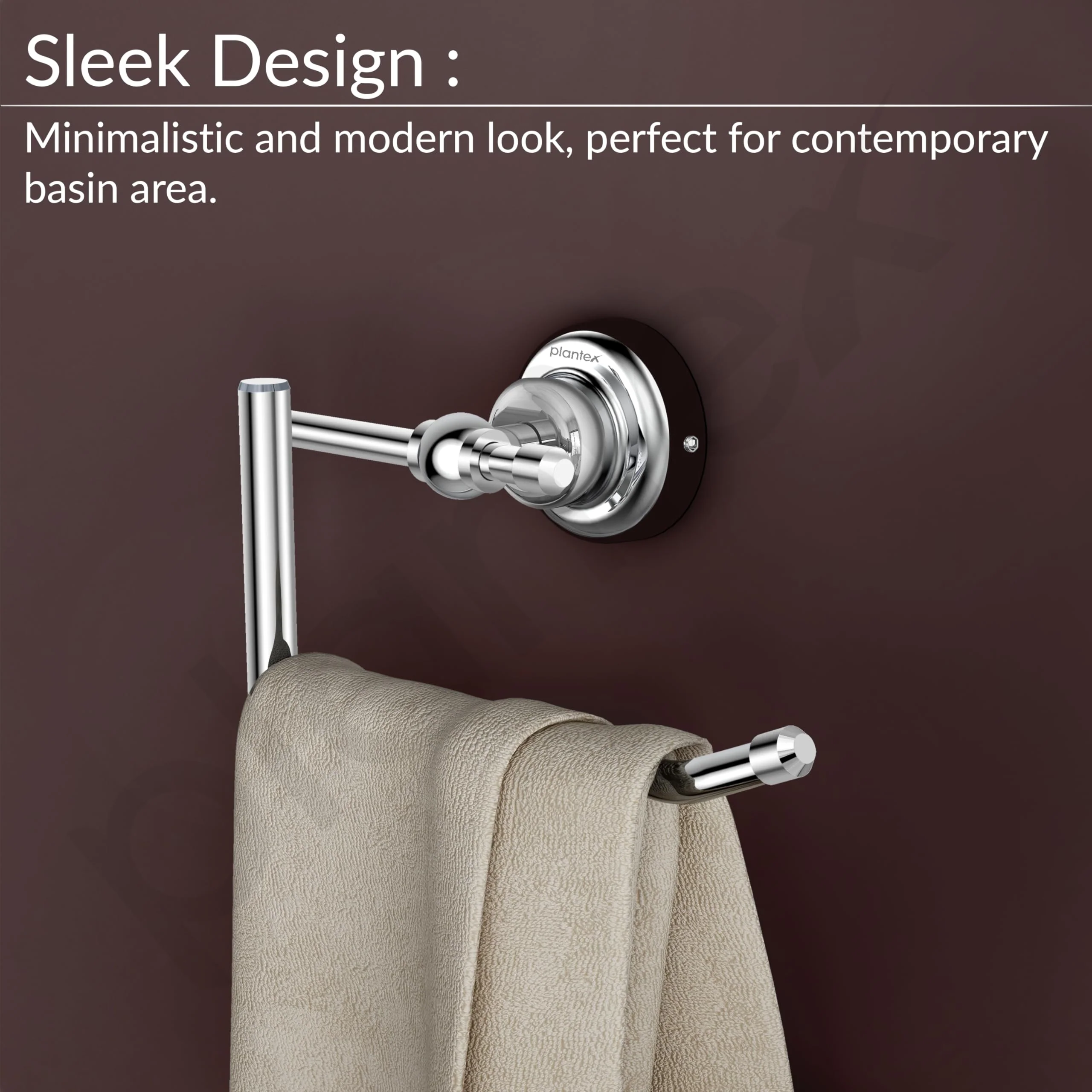 Plantex 304 Grade Stainless Steel Towel Ring/Napkin Hanger for Kitchen/Towel Holder for Wash Basin/Bathroom Accessories, Skyllo (Chrome Finish) - Image 6