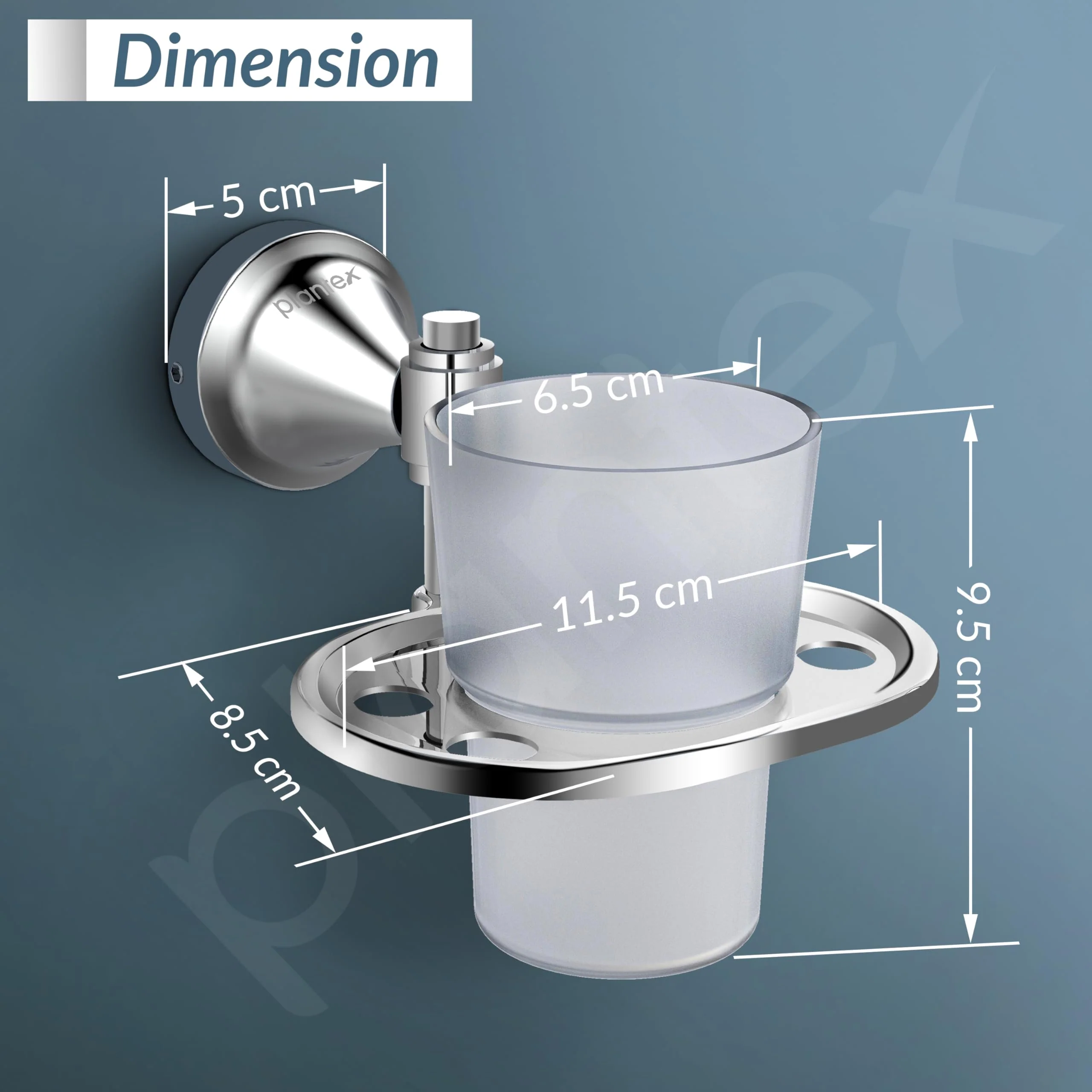 Plantex 304 Grade Stainless Steel Tumbler Holder/Tooth Brush Holder/Tumbler Stand for Bathroom Accessories - Niko (Chrome) - Image 4