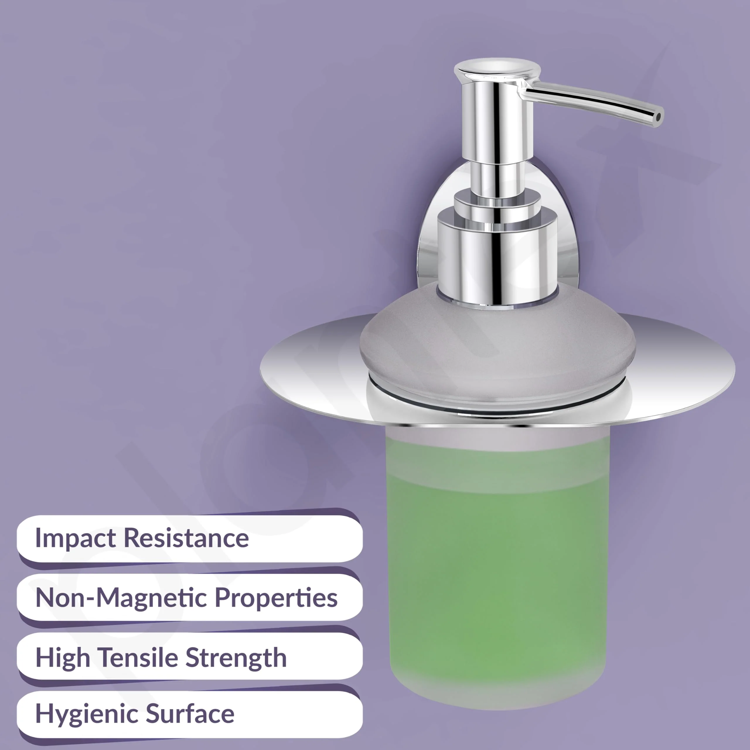 Plantex 304 Grade Stainless Steel Wash Basin Handwash Holder and Dispenser for Liquid Soap/Bathroom Accessories - Olive (Chrome) - Image 2