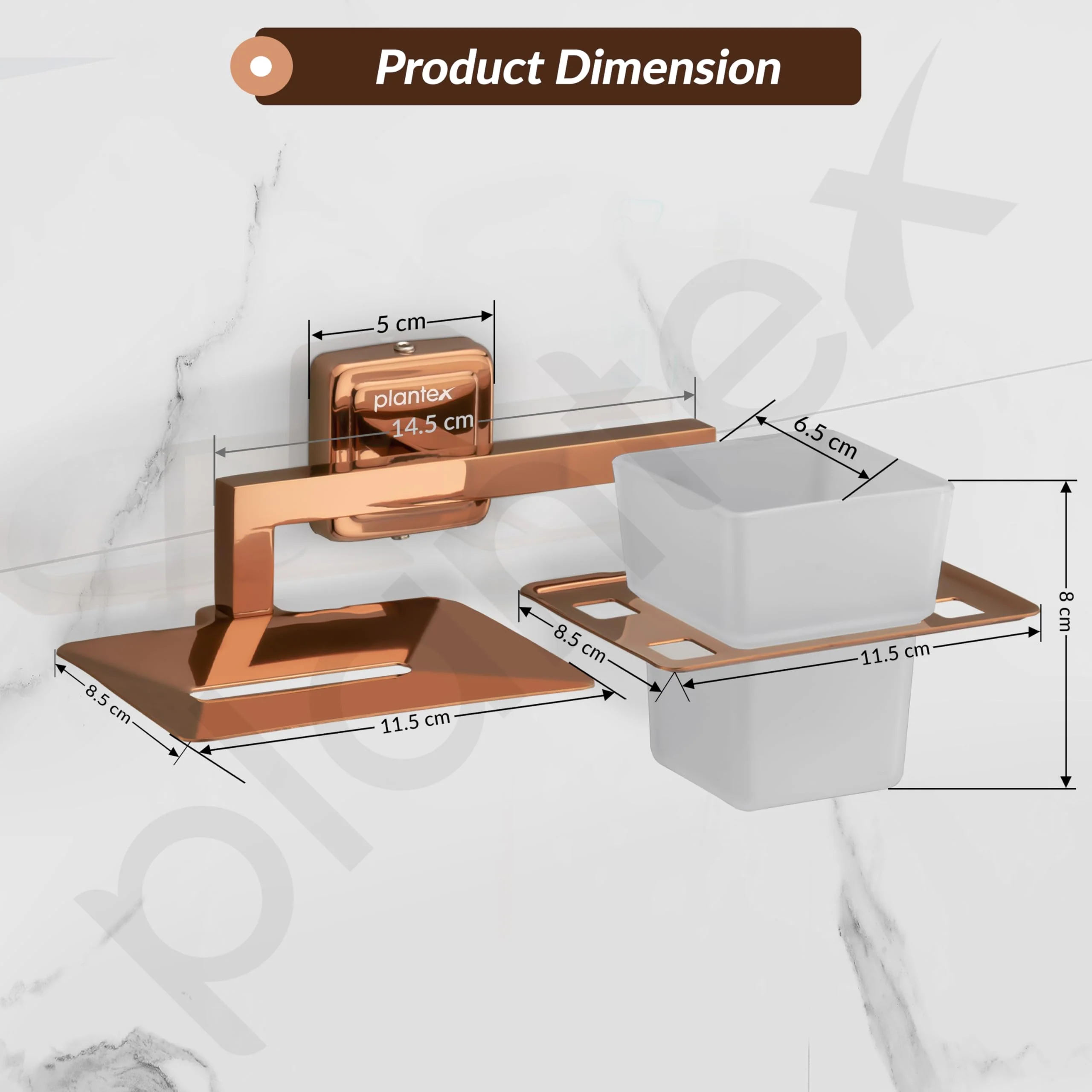 Plantex 304 Stainless Steel Decan Rose Gold Soap and Brush Holder Stand for Bathroom/Soap Stand/Tooth Brush Holder - Bathroom Accessories - Image 4
