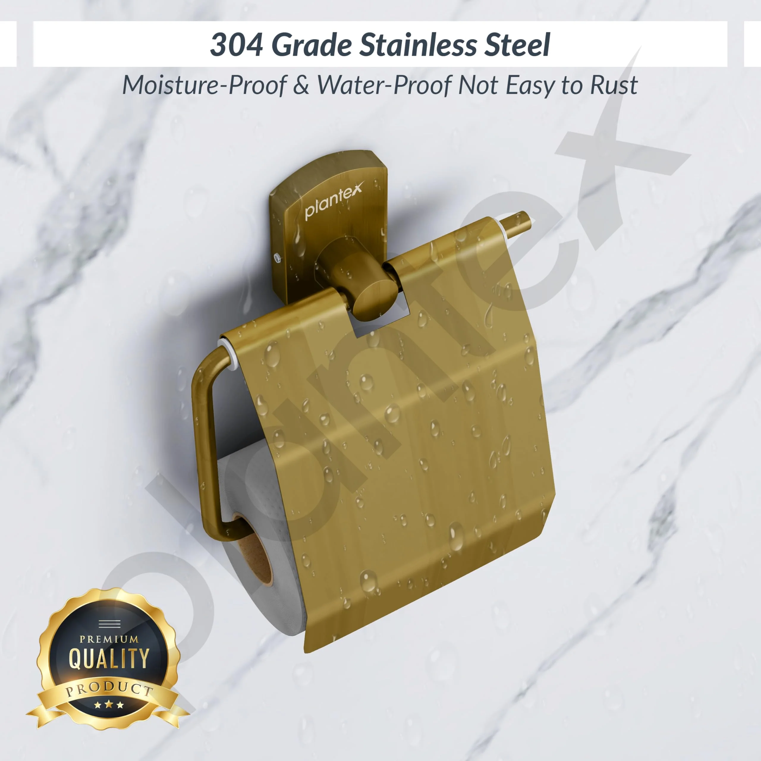 Plantex 304 Stainless Steel Tissue Paper Roll Holder for Bathroom/Toilet Paper Stand for Washroom/Toilet Paper Holder for Bathroom Accessories - Parv (Brass Antique) - Image 4