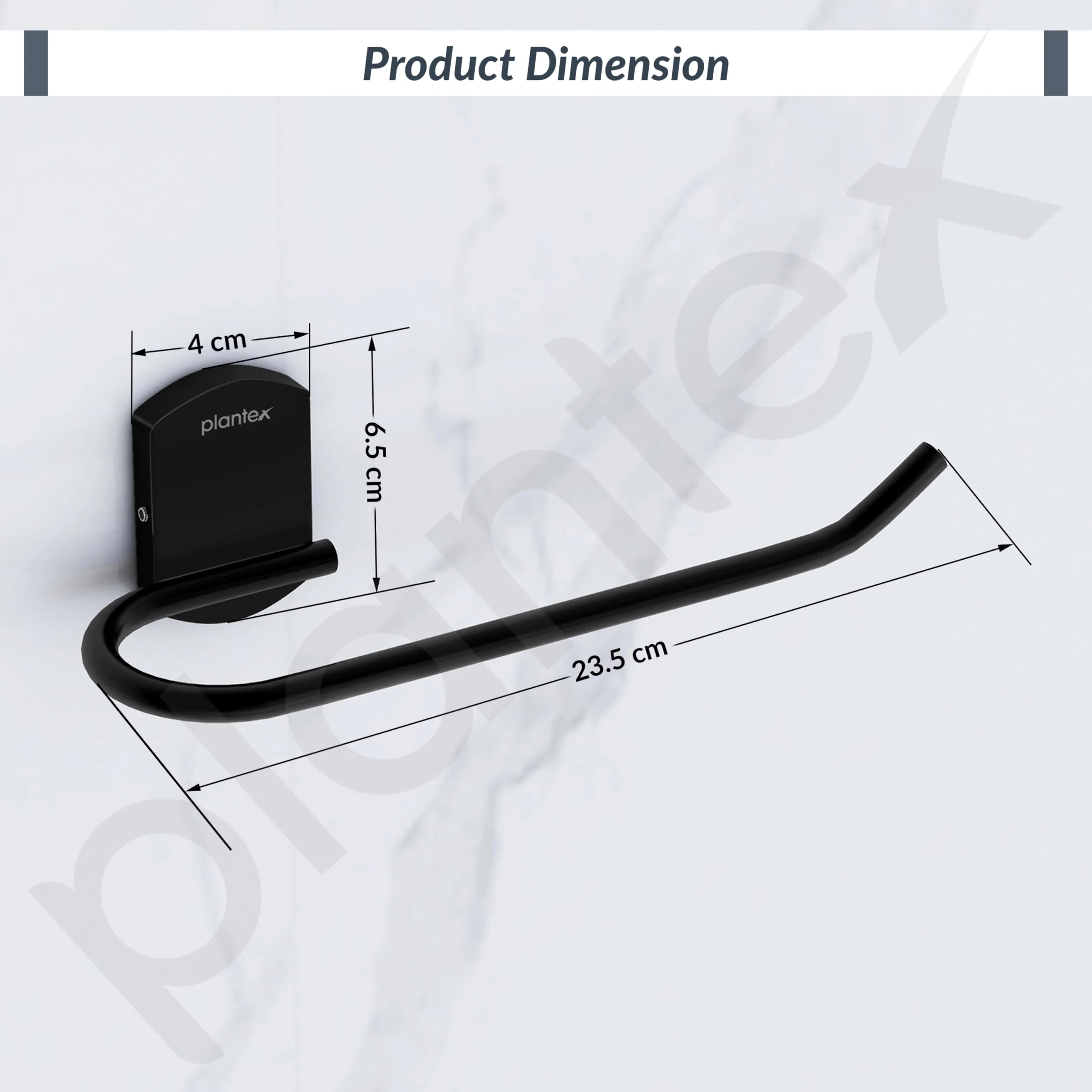 Plantex 304 Steinless Steel Towel Hanger for Wash Basin/Towel Holder/Towel Ring for Wash Basin/Bathroom Accessories (Black) Parv - Image 4