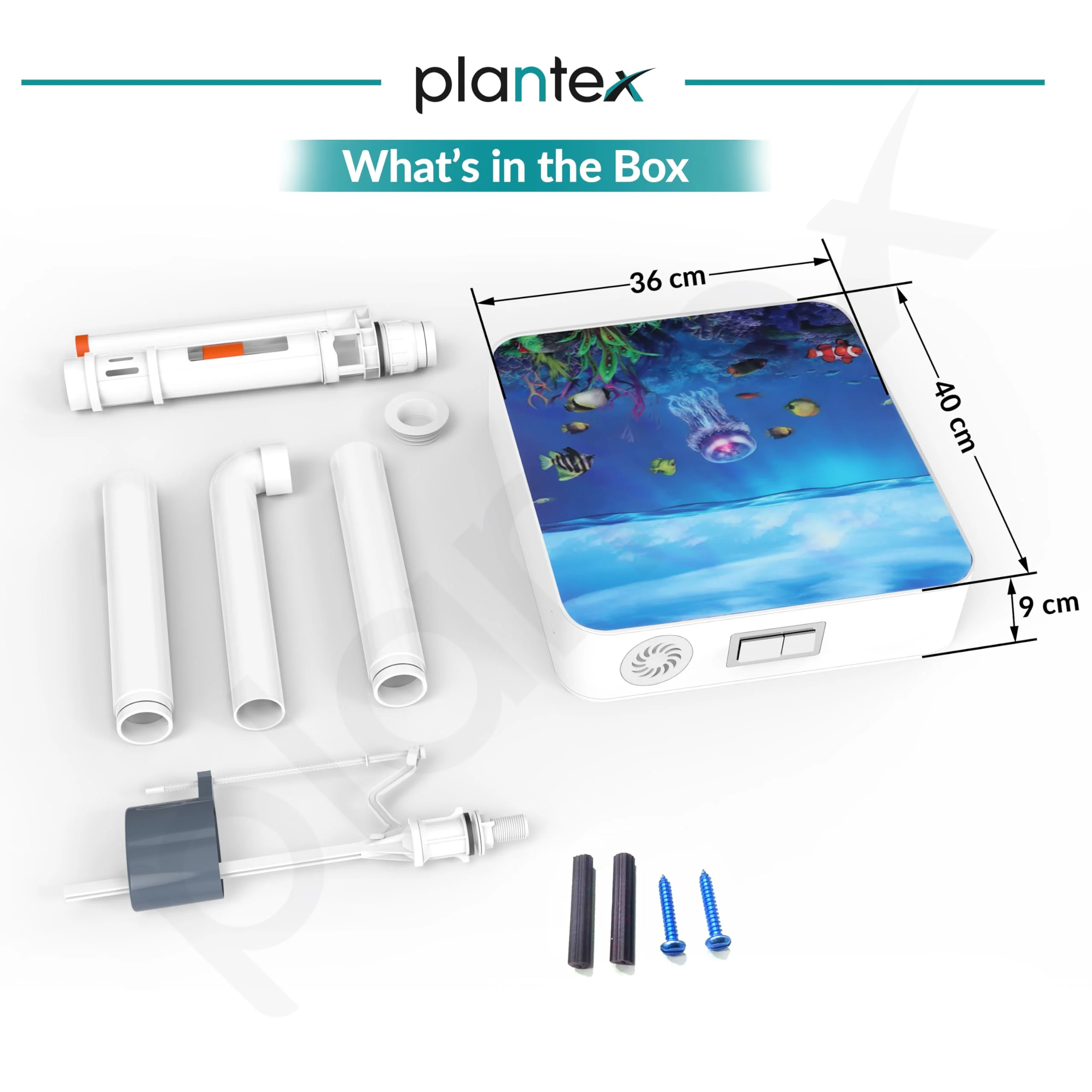 Plantex 3D Printed Flush Tank for Toilet with 7 LTR Water Capacity/Polypropylene Toilet Flush Tank/Dual Flush Cistern with Air Freshener - Pack of 1 - Image 3