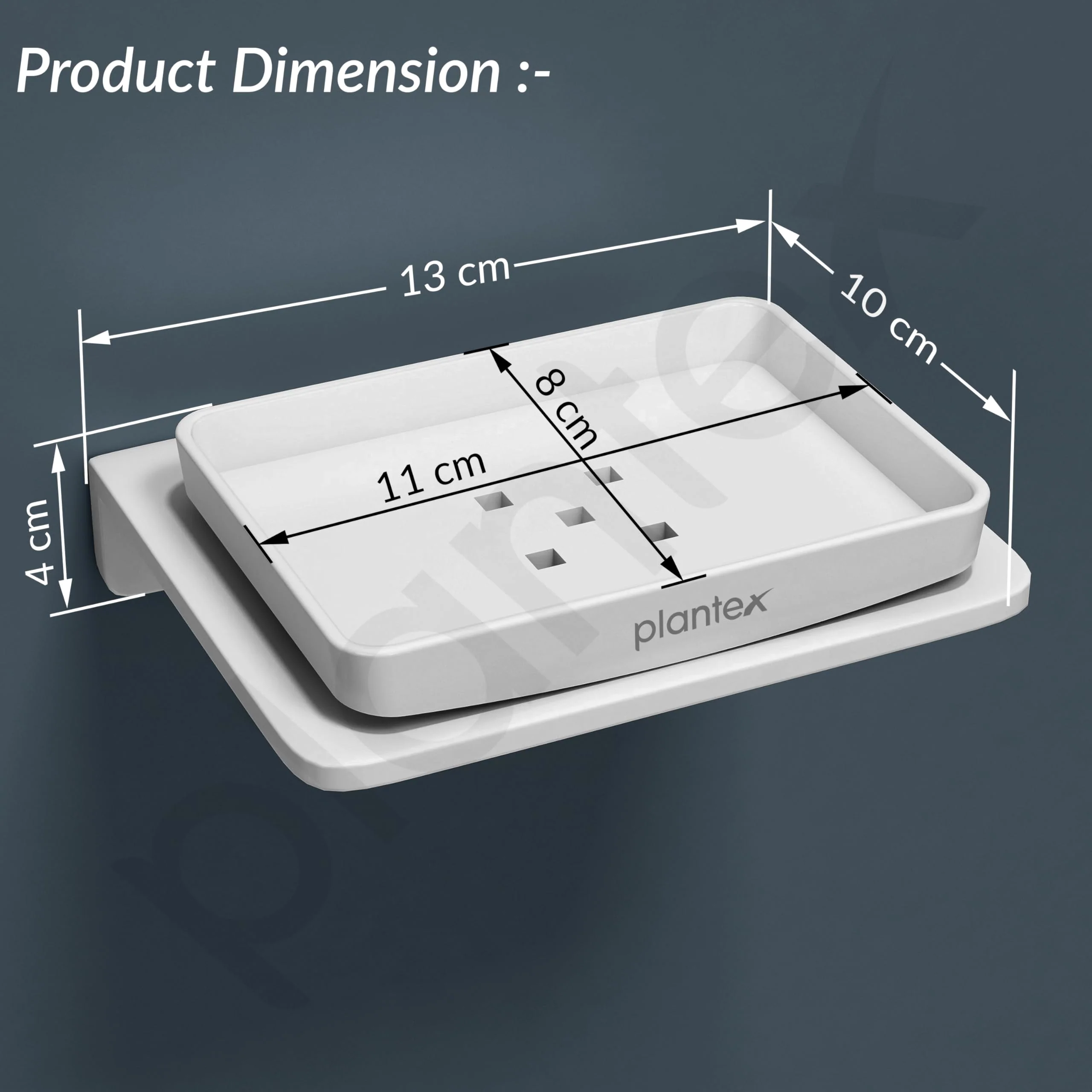 Plantex 5mm Acrylic Soap Dish for Bathroom/Wall Mounted Soap Holder/Soap Stand/Bathroom Accessories - (White) - Image 3